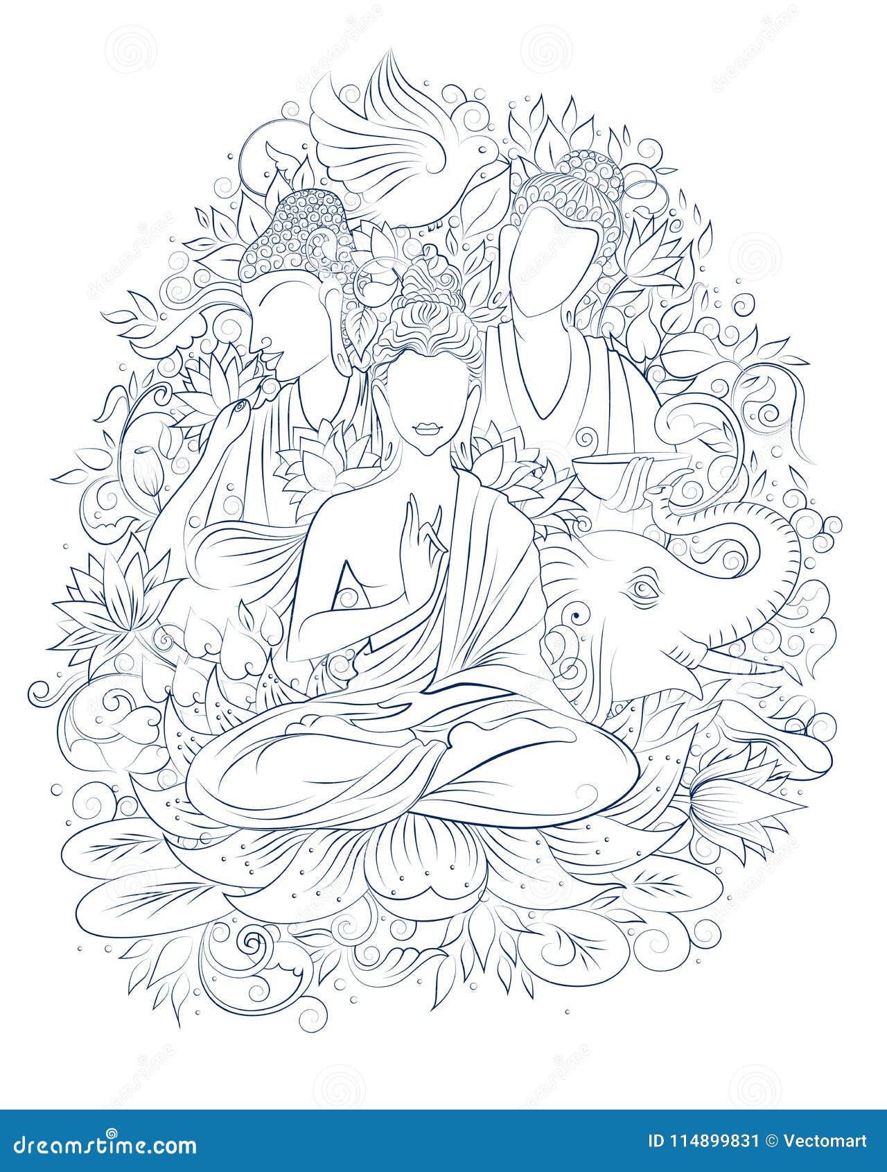 Hand drawn buddha art hi-res stock photography and images - Alamy