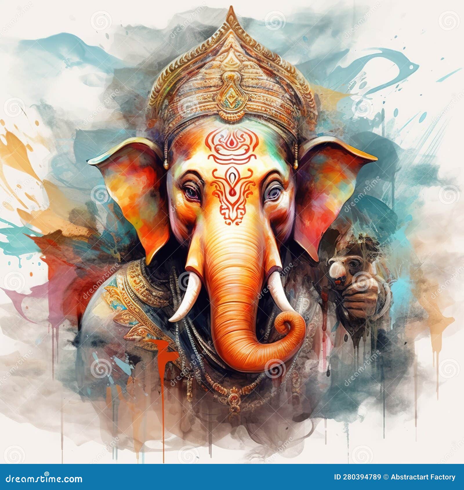 Illustration of Lord Ganesha for Ganesh Chaturthi with Background. Ai ...