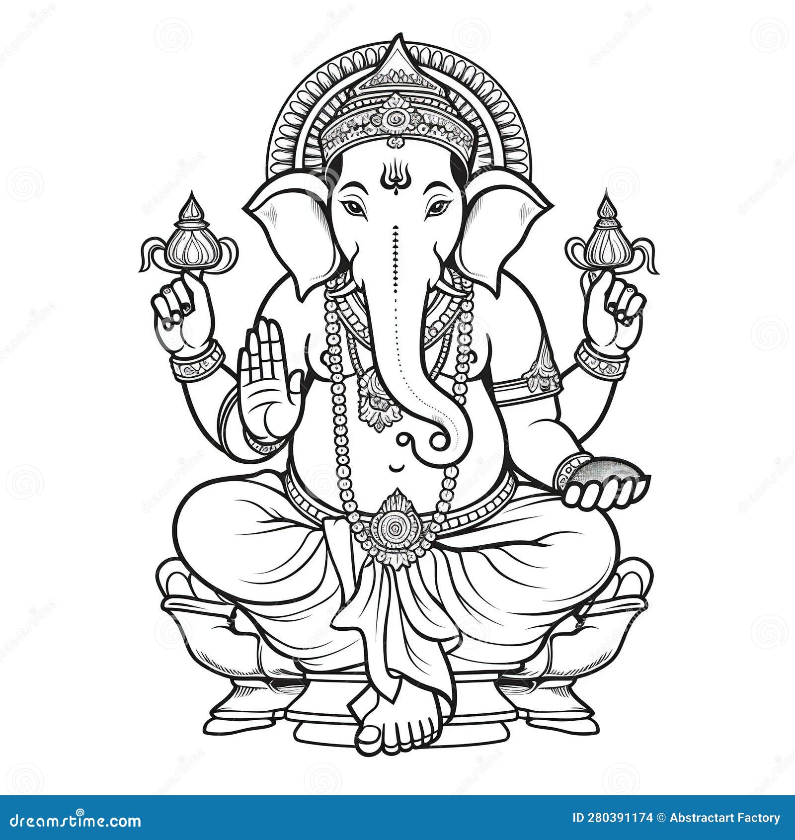 Illustration of Lord Ganesha for Ganesh Chaturthi with Background. Ai ...