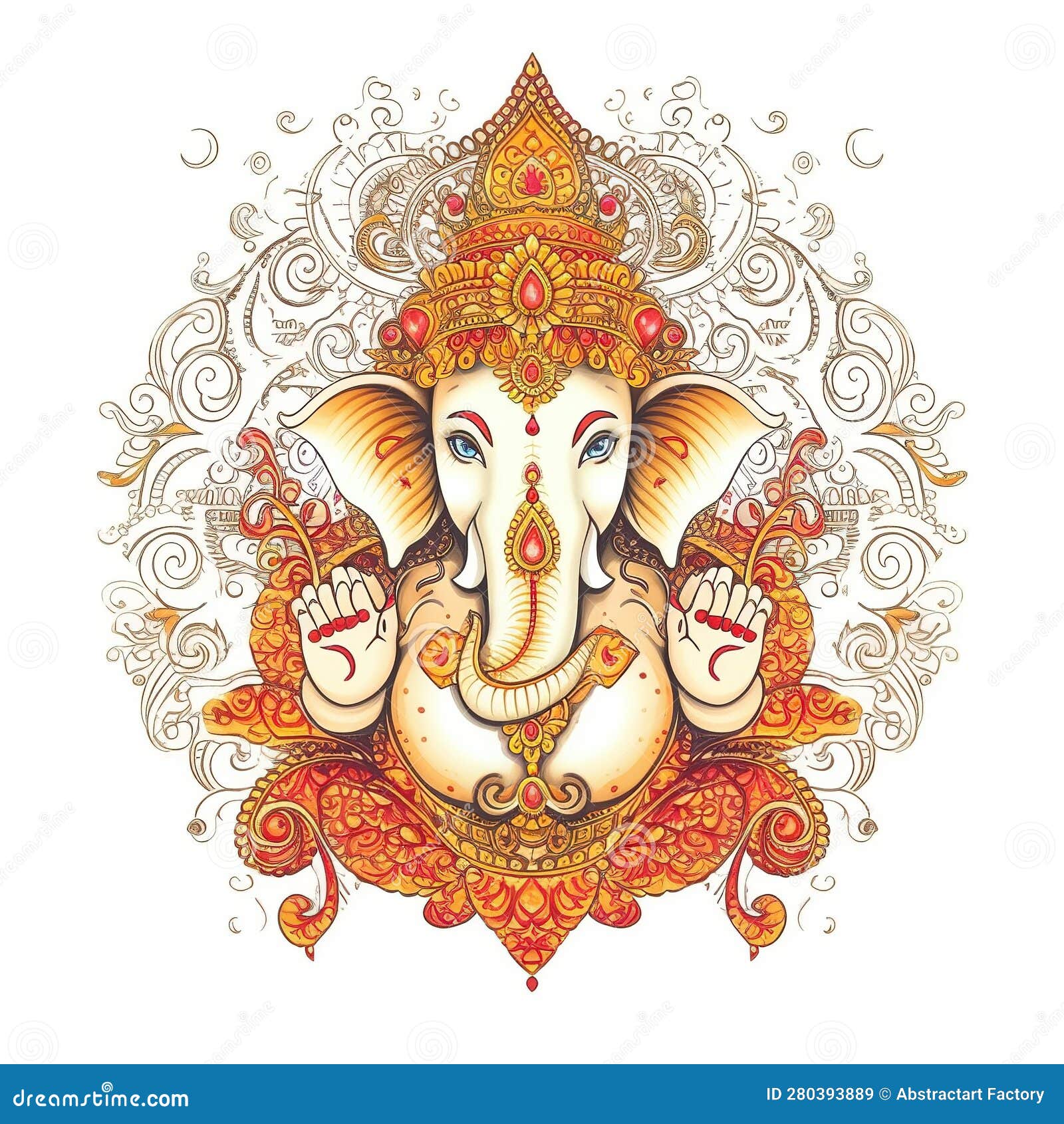 Illustration of Lord Ganesha for Ganesh Chaturthi with Background. Ai ...