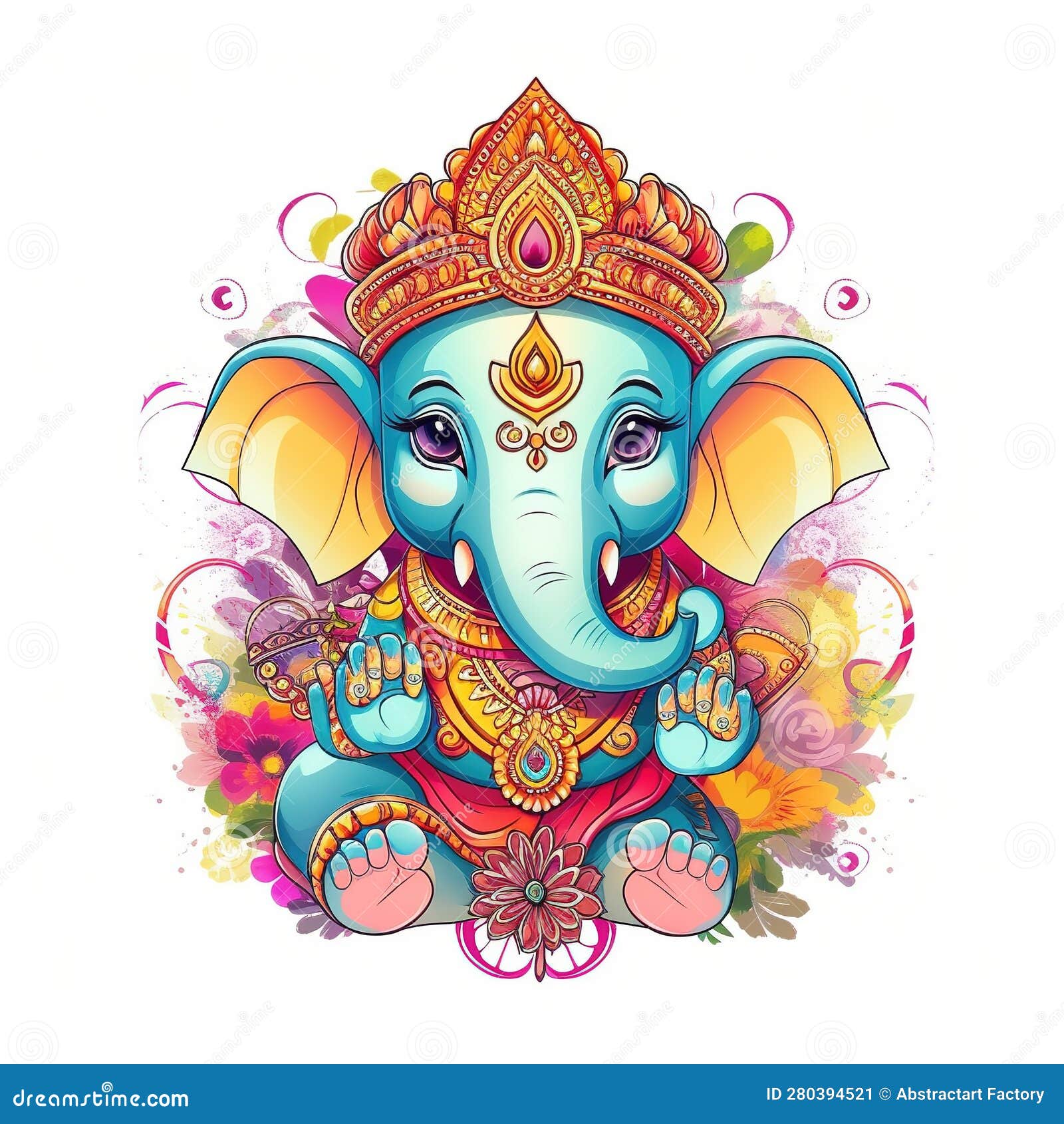 Illustration of Lord Ganesha for Ganesh Chaturthi with Background. Ai ...