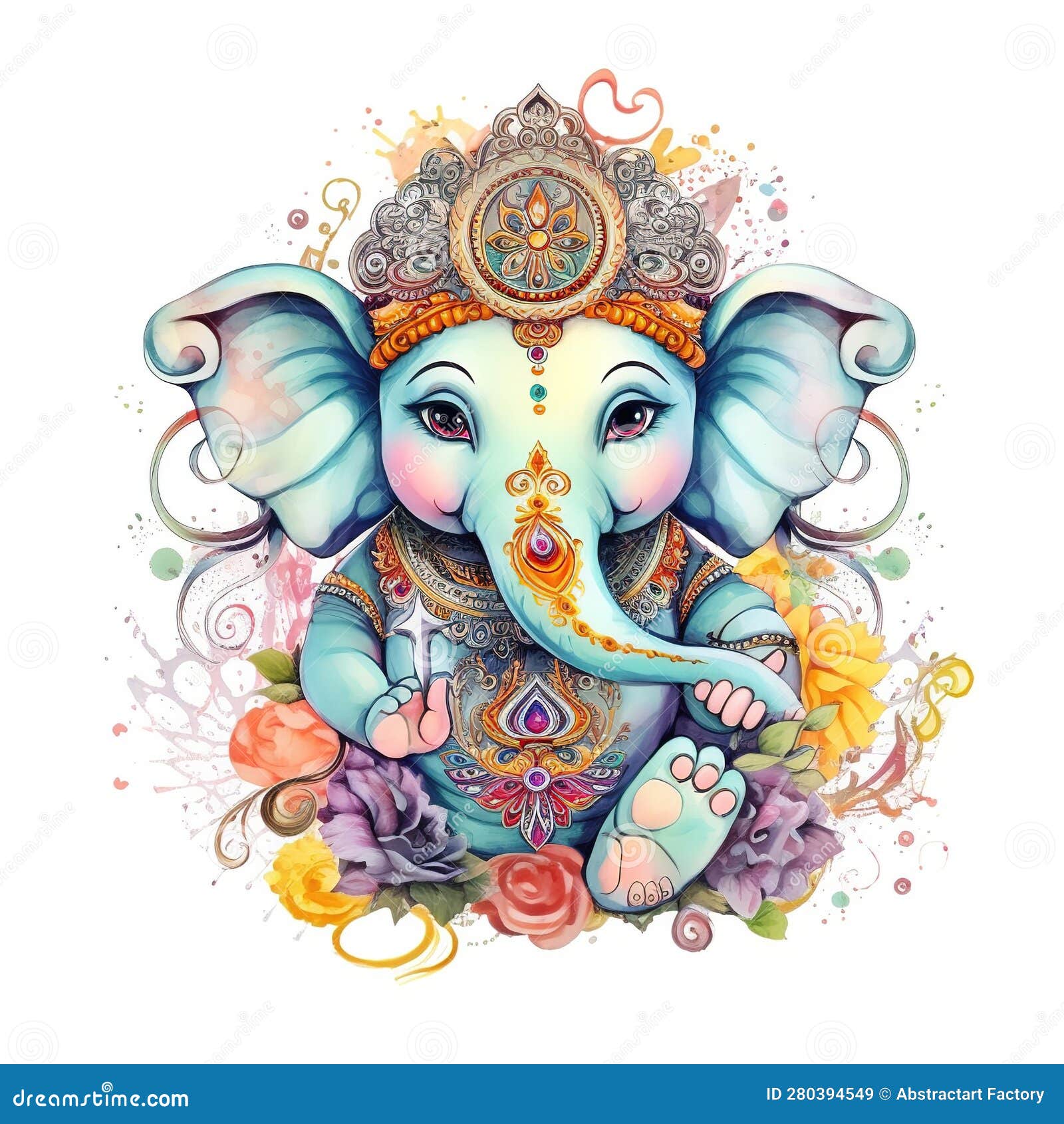 Illustration of Lord Ganesha for Ganesh Chaturthi with Background. Ai ...
