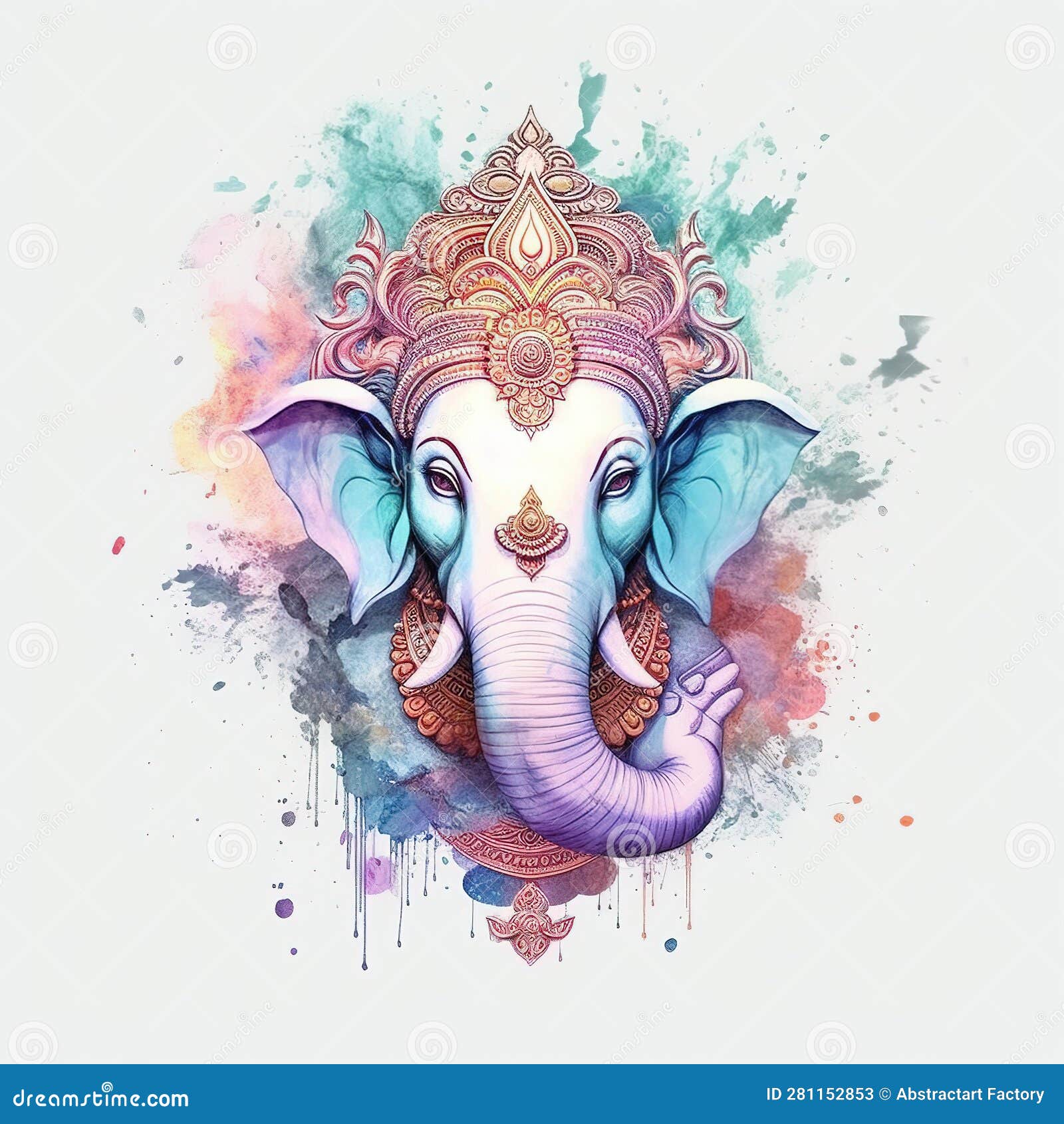 Illustration of Lord Ganesha for Ganesh Chaturthi. Ai Generated Stock ...