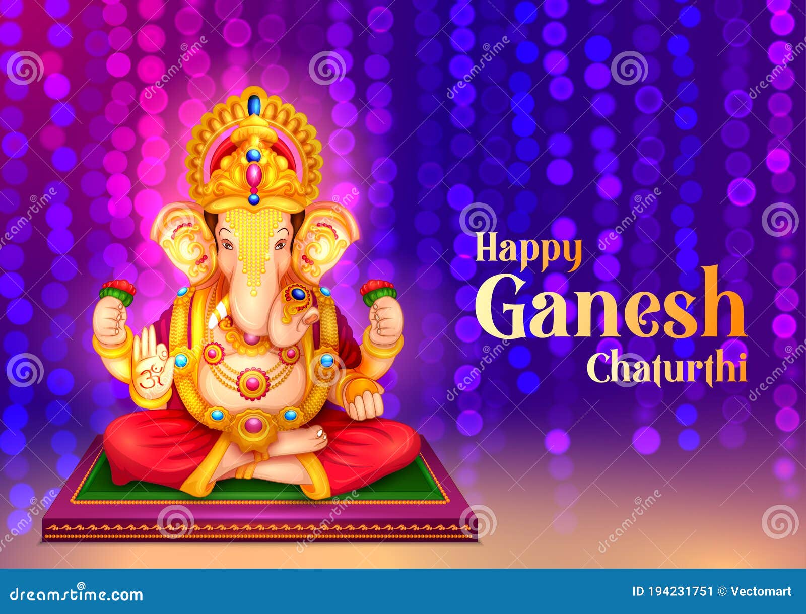 Lord Ganpati Background for Ganesh Chaturthi Festival of India with ...