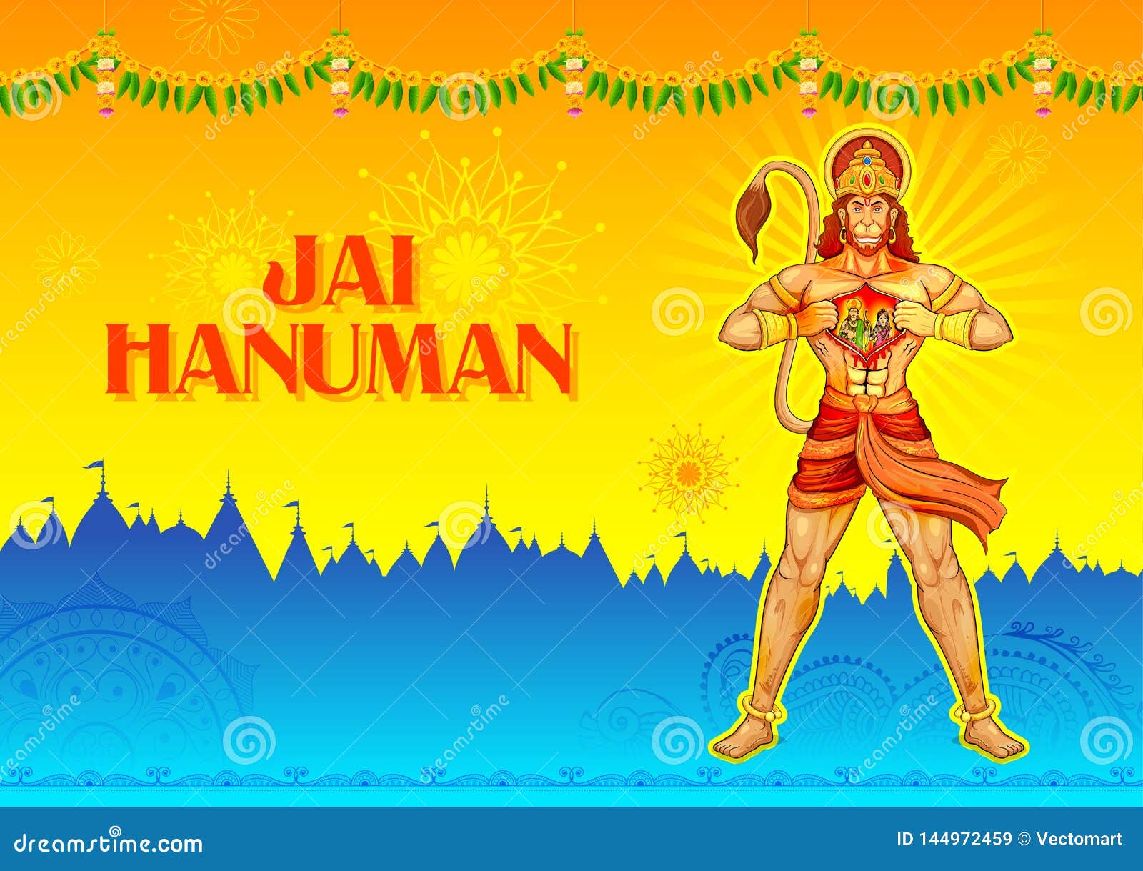 Happy Hanuman Jayanti wallpaper poster vector beautiful festival greeting  card illustration  wishes background banner design Stock Vector Image   Art  Alamy