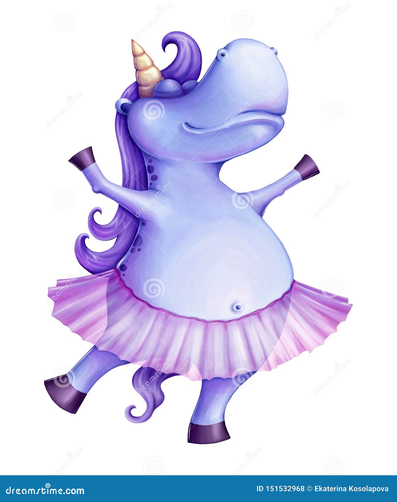 Illustration With Lovely Cute Unicorn Ballerina Stock Illustration