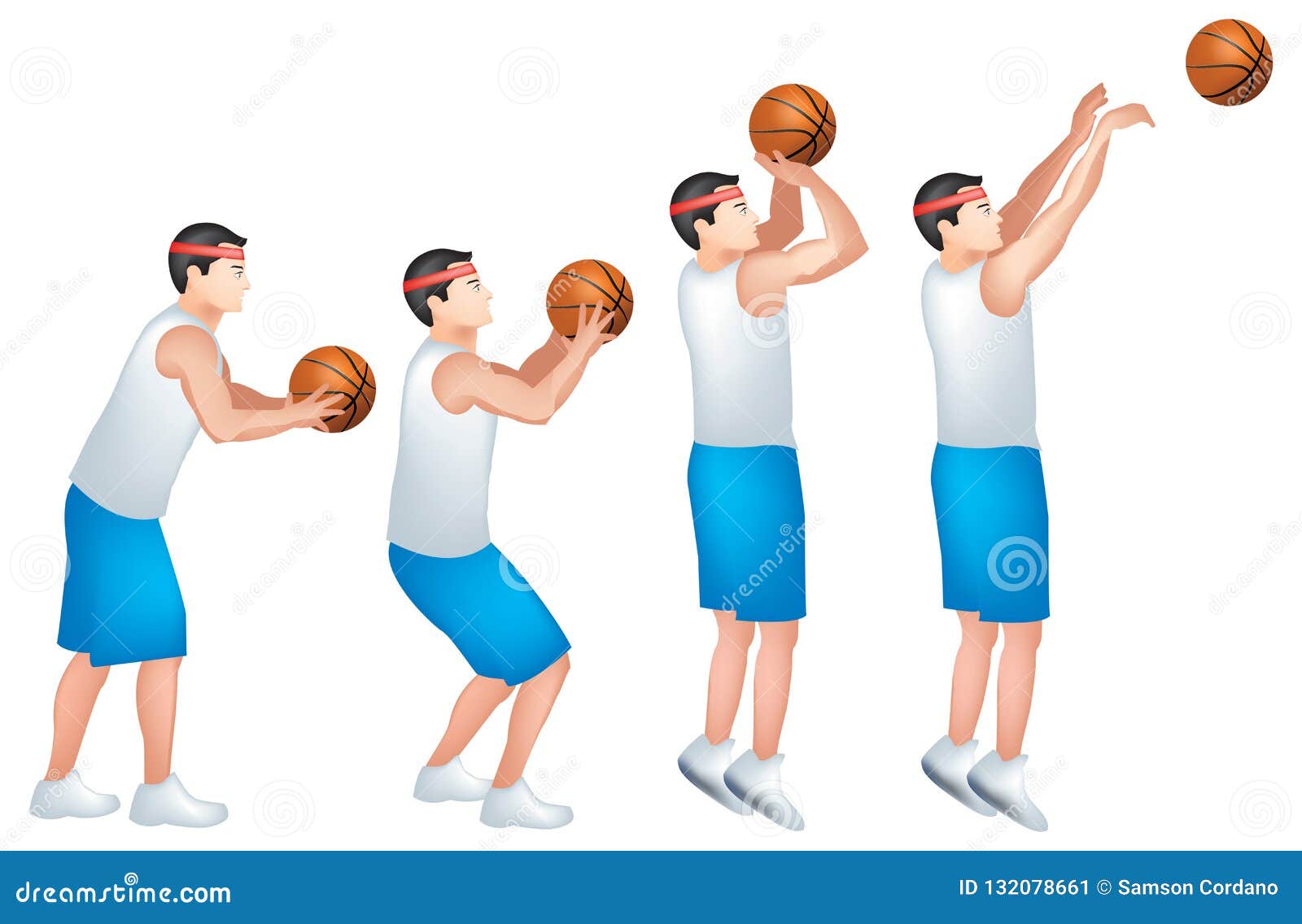 Basketball Player Free Throw Stock Illustration - Illustration of male