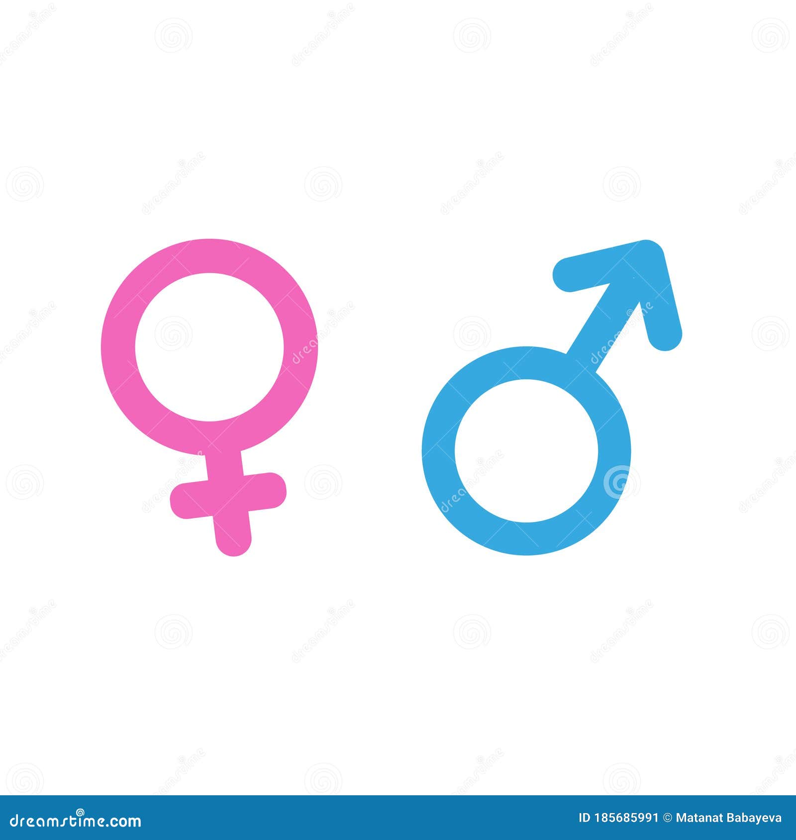 Illustration of Male and Female Gender Symbol in Blue and Pink Color ...