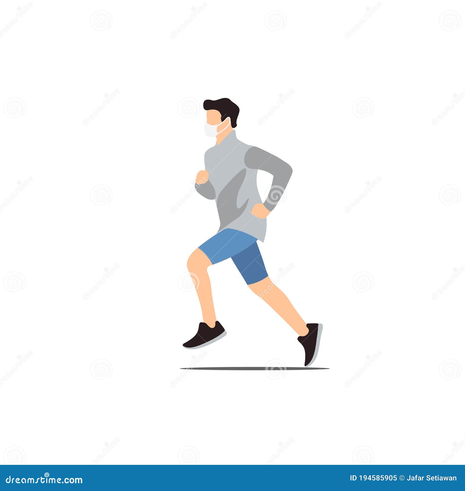  of a man running using a mask