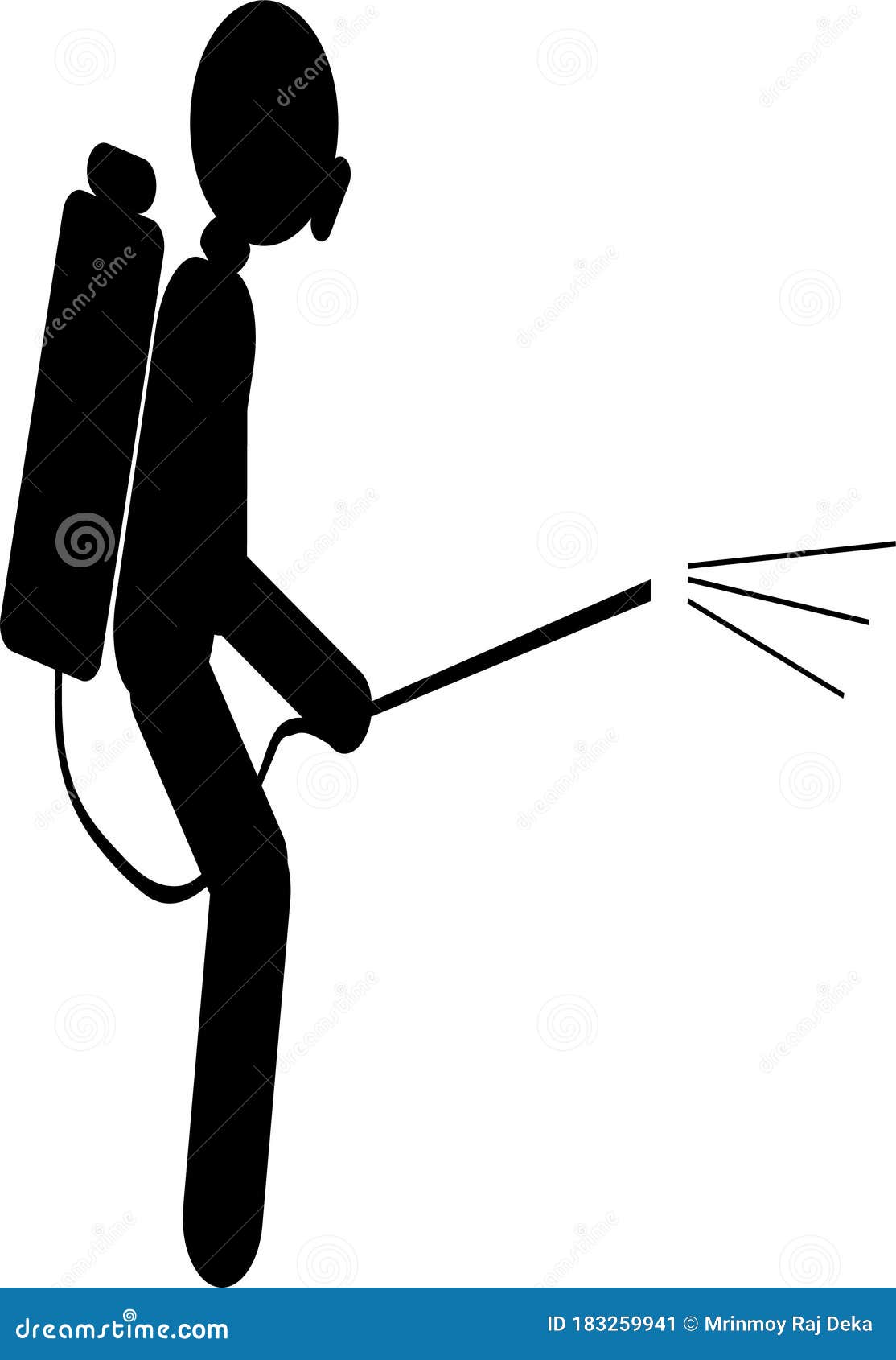 Illustration of a Man Spray Sanitizing Stock Vector Illustration of detergent, outdoors 183259941