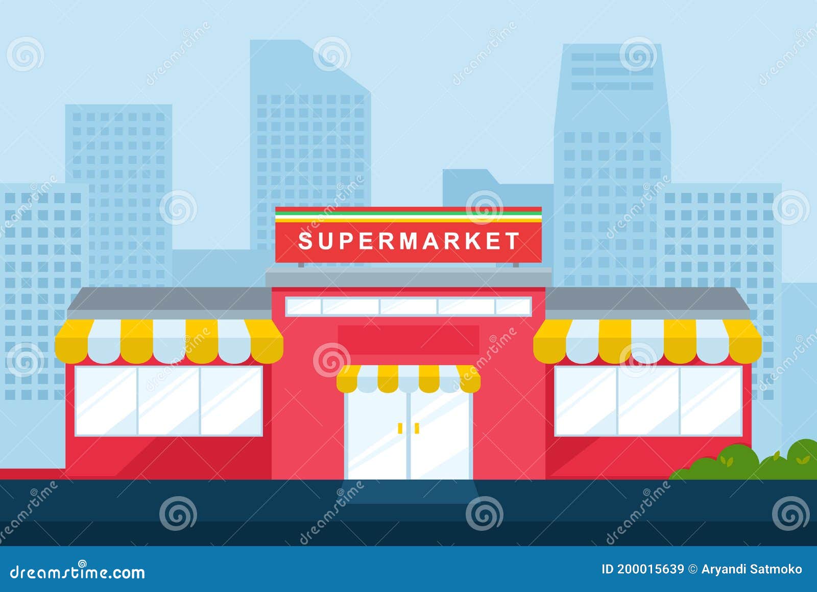 Illustration of Marketplace Store Buildings. Shop and Trade Business  Building from the Front View Stock Illustration - Illustration of  application, banner: 200015639