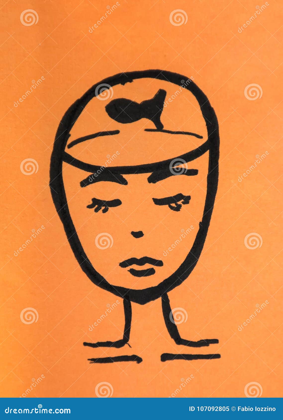  of mental illness on orange background