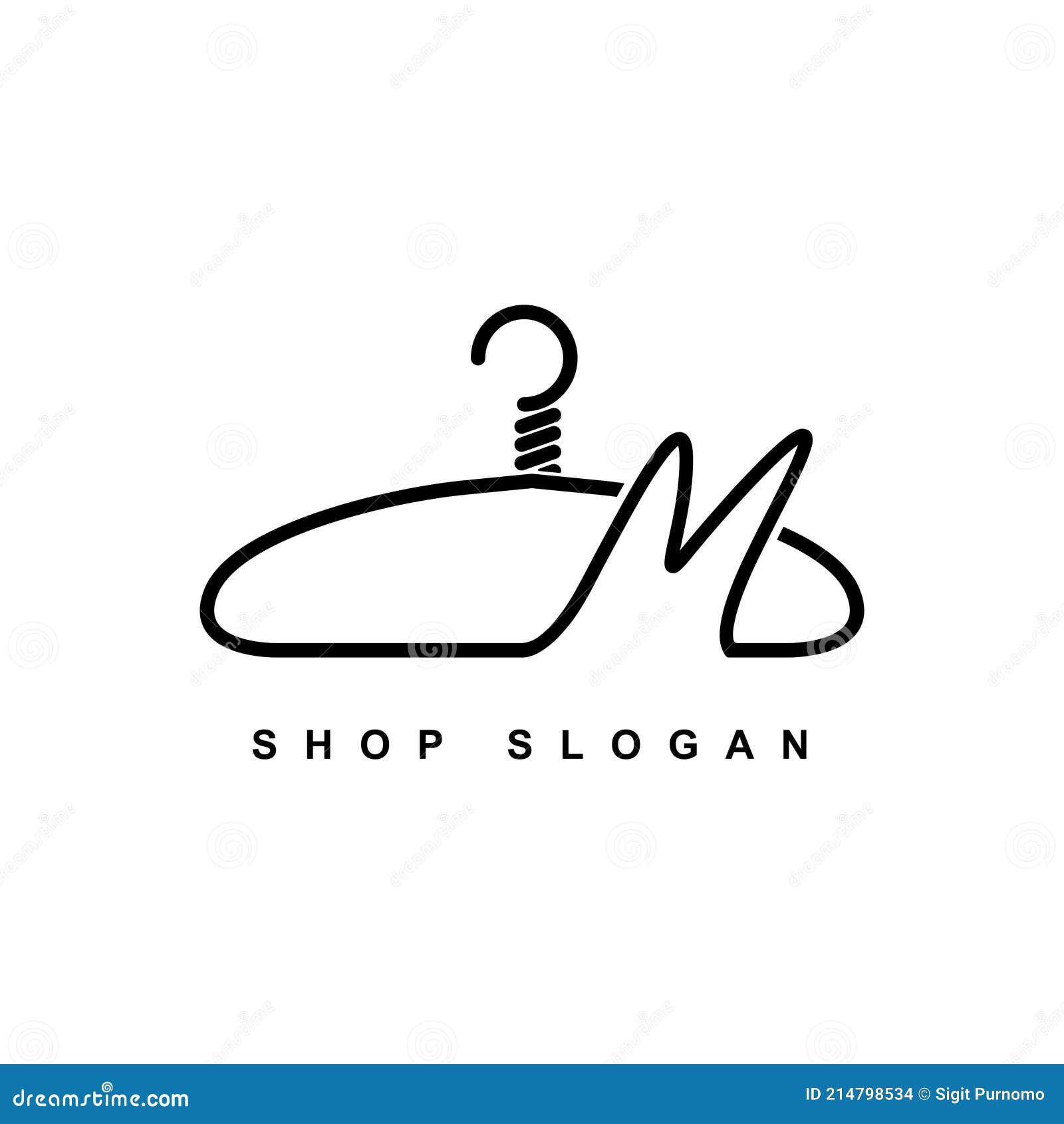 Illustration of Minimalist Botique Logo Design . the Elegant Wire For Wire Hanger Letter Template