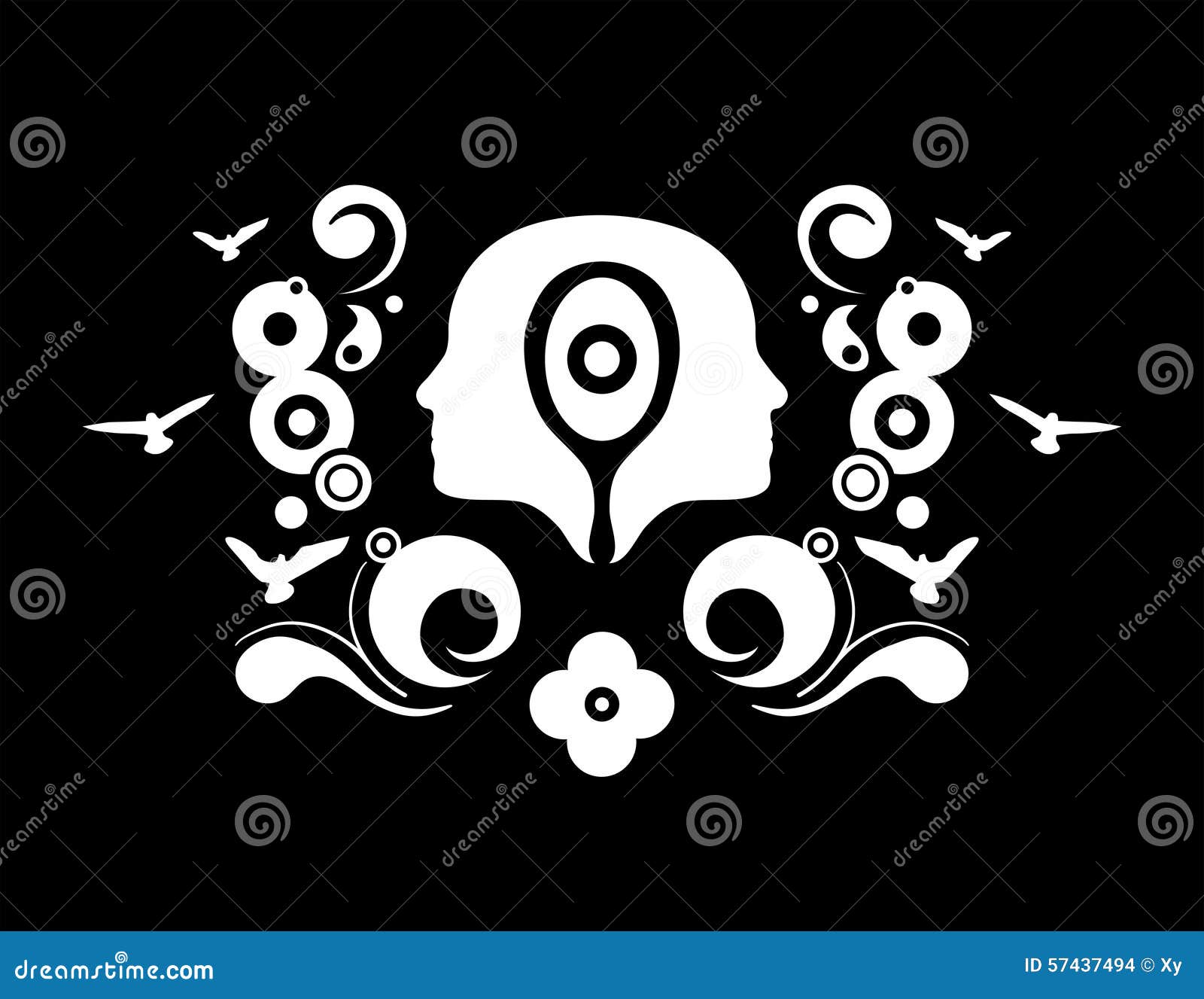 Illustration Mit Zwei Gesichtern Vektor Abbildung - Illustration von