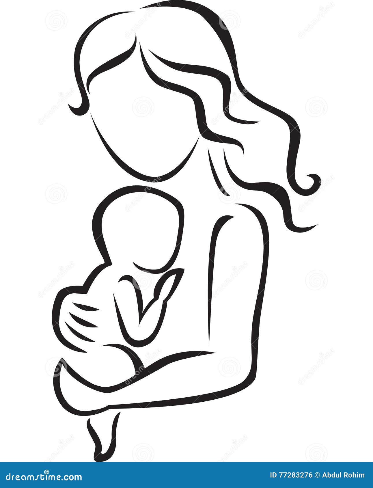 Illustration of Mother and Baby Icon Stock Vector - Illustration of ...