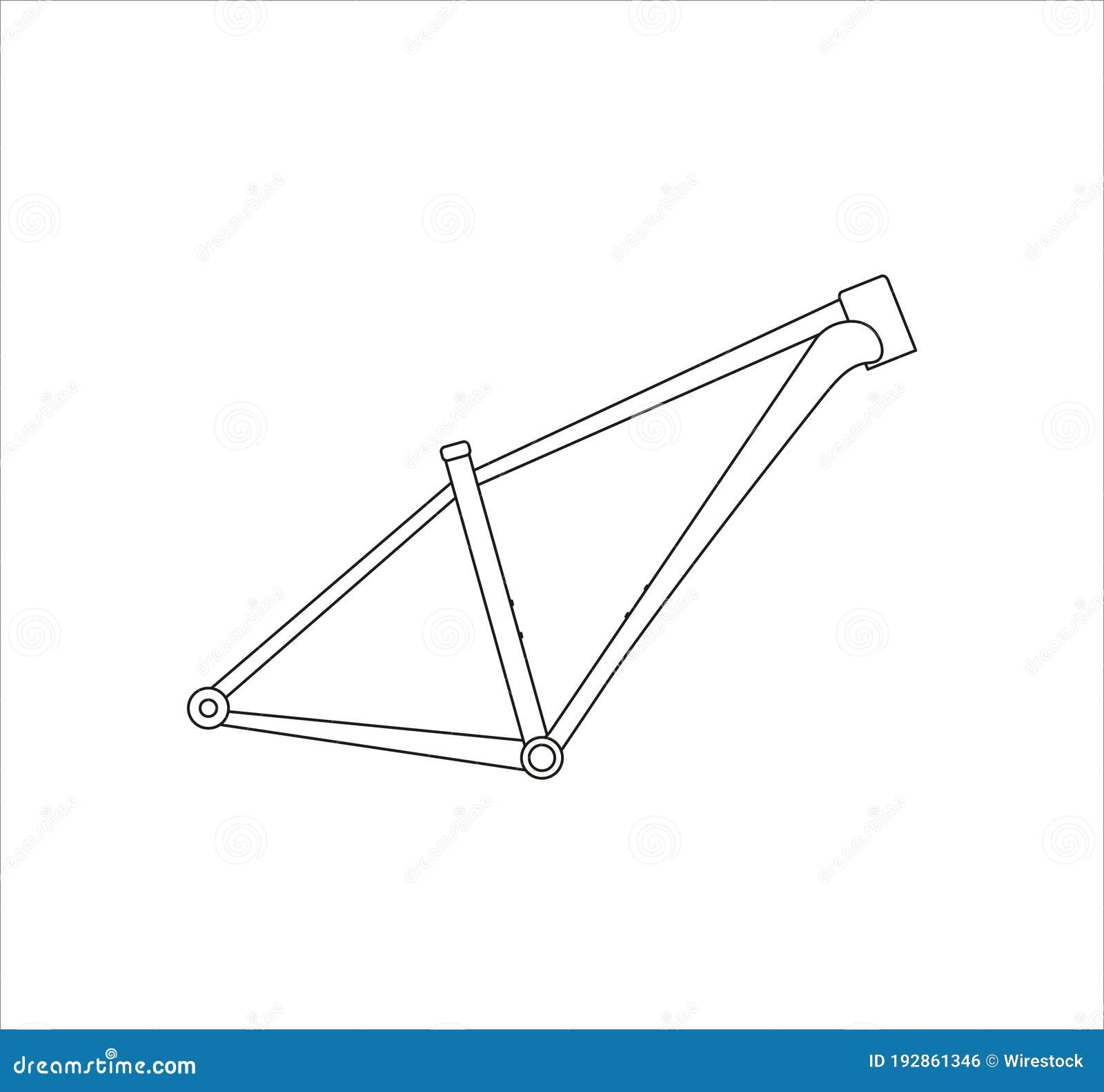 Illustration of Mountain Bike Frame for  and Mobile Design Isolated