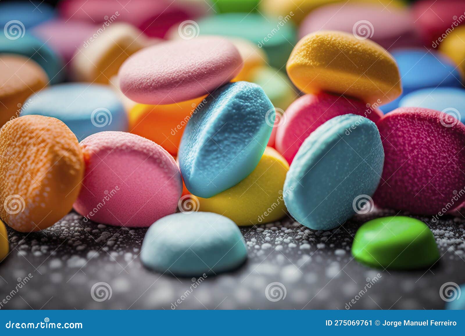 Illustration, Multicolored Background of Chewy Candies, Ai Generative ...