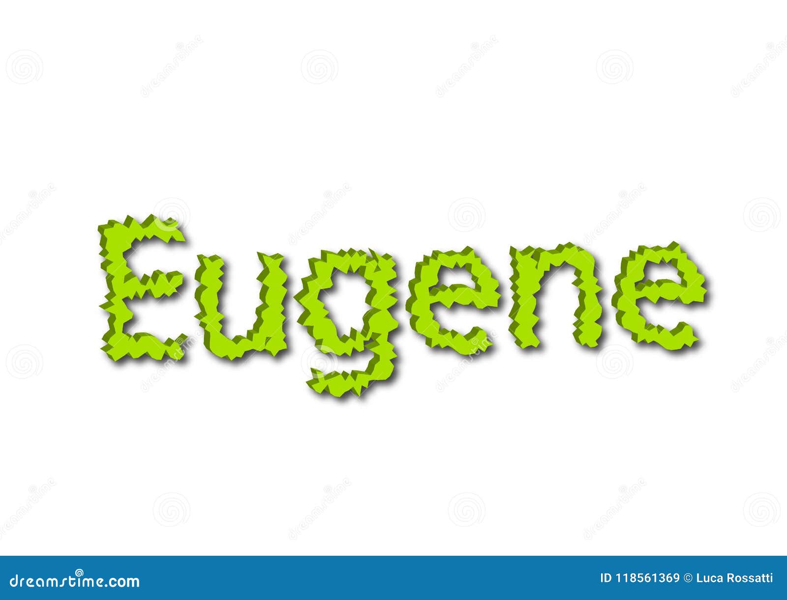 Illustration, Name Eugene Isolated in a White Background Stock