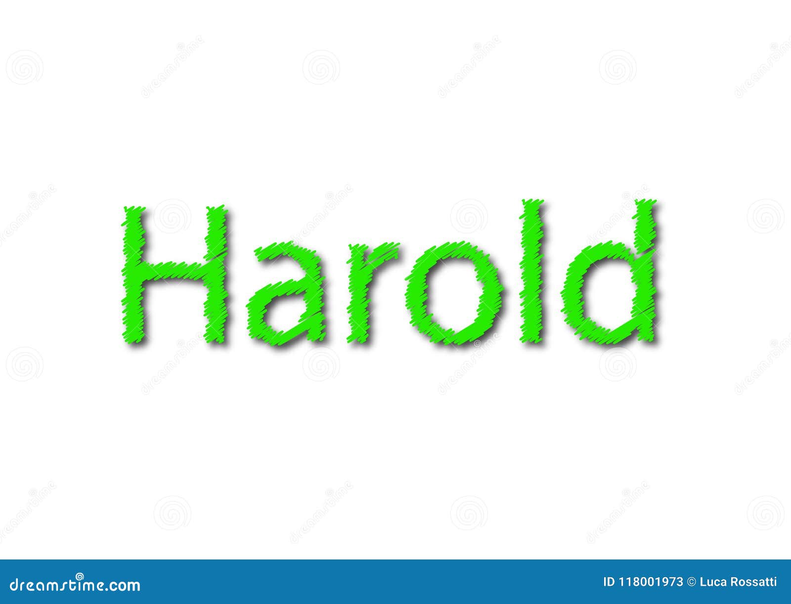 Illustration, Name Harold Isolated in a White Background Stock