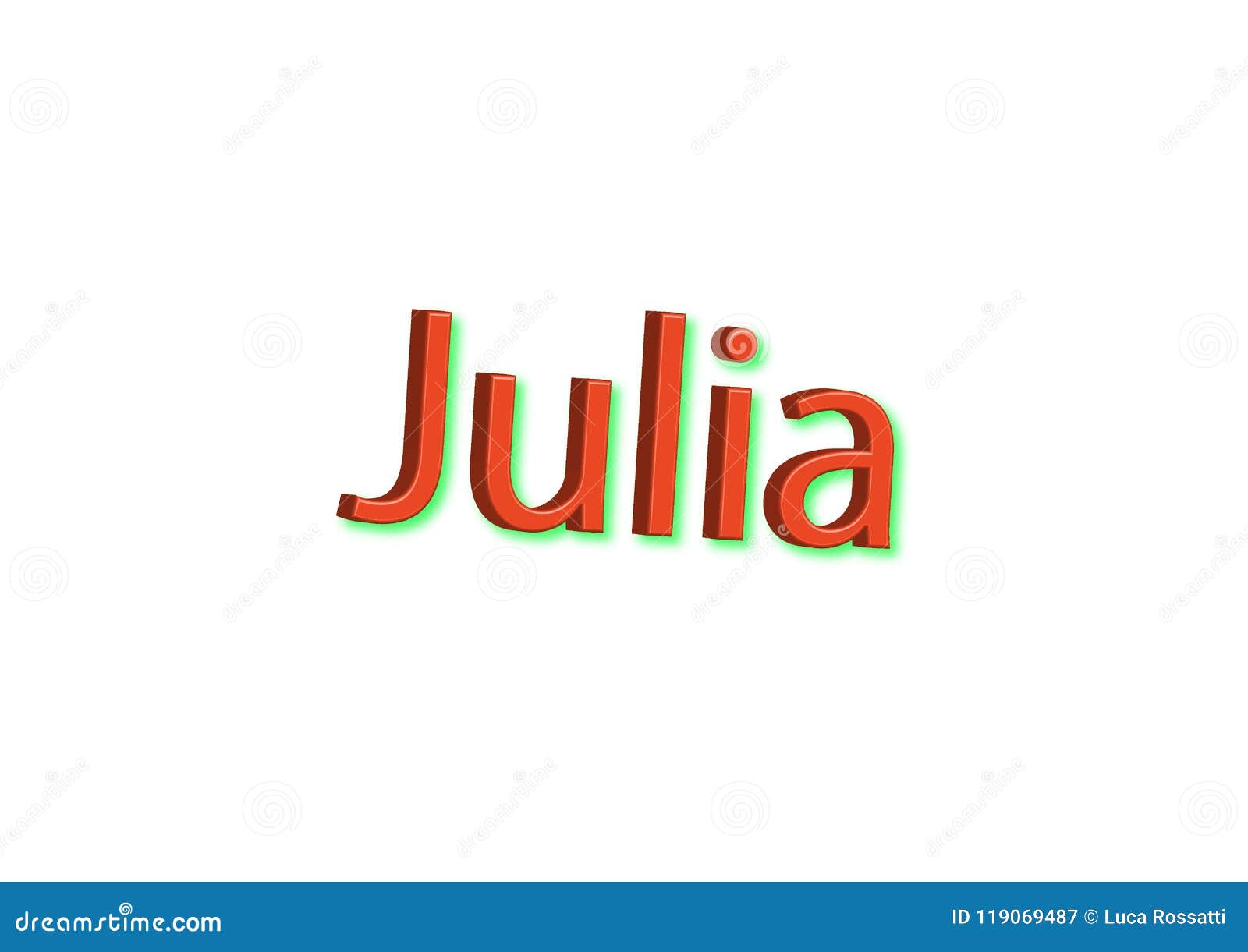 Illustration, Name Julia Isolated In A White Background Stock