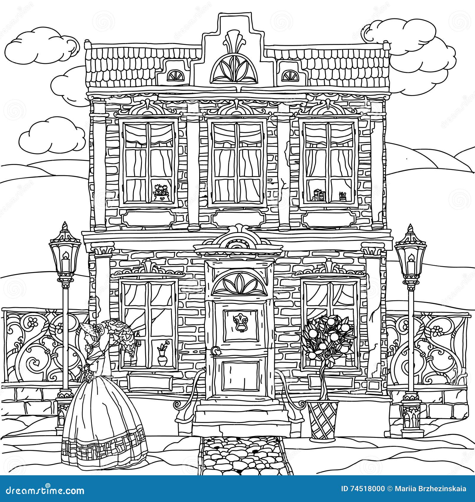 Illustration Noire Et Blanche D'une Maison Vecteur Illustration de