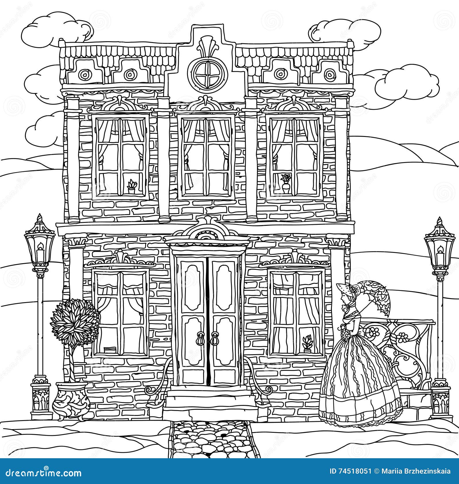 Illustration Noire Et Blanche D'une Maison Vecteur Illustration de