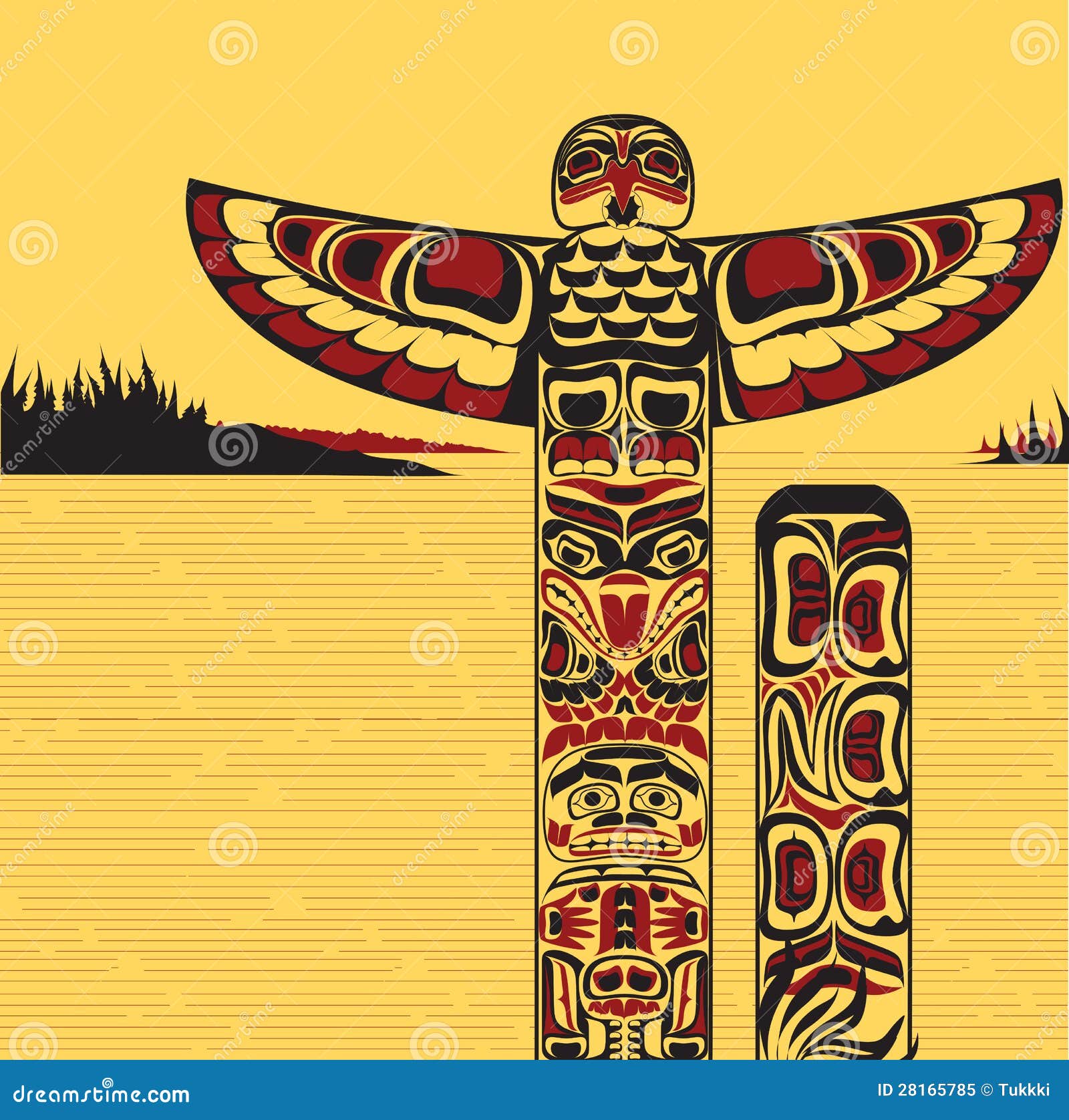 Illustration Of A North American Totem Pole Royalty Free Stock Photo ...