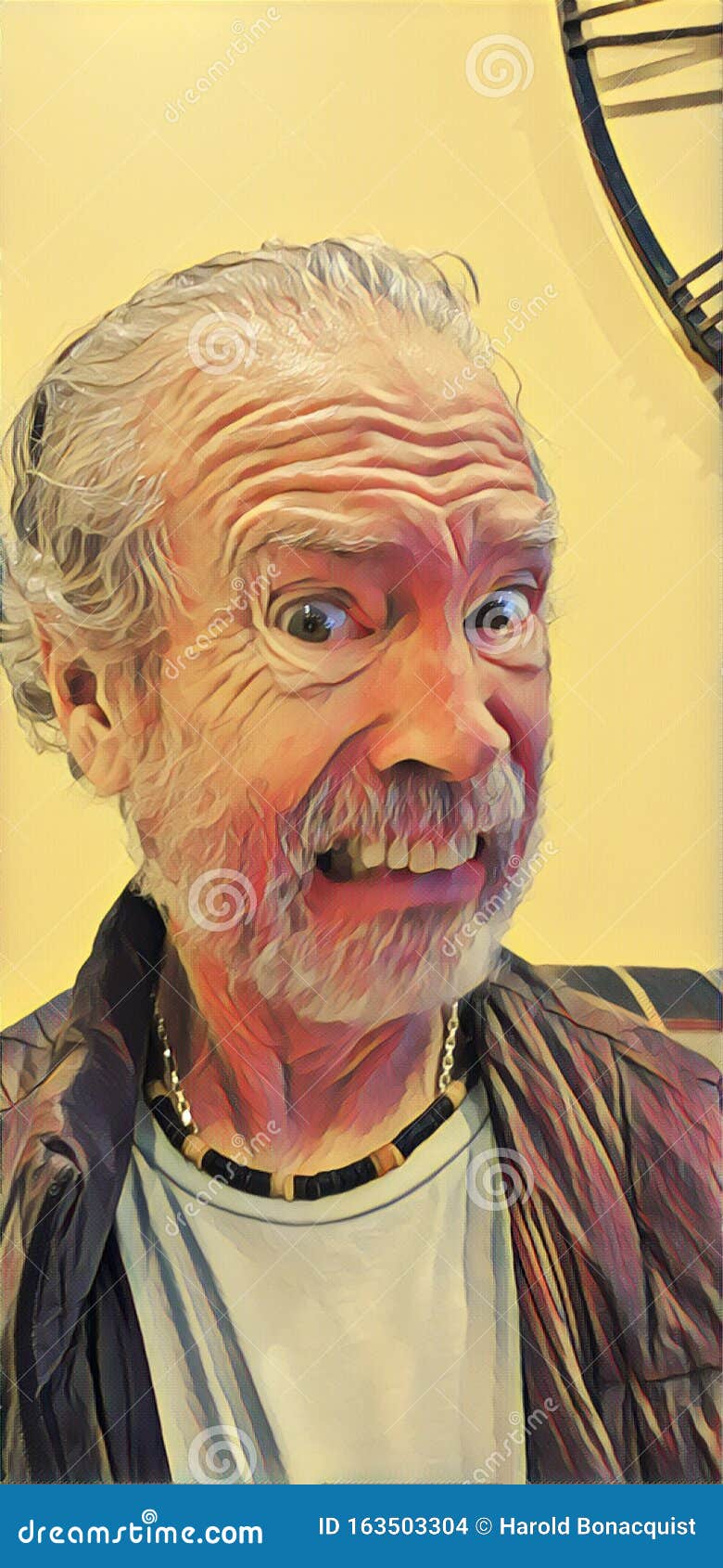 Illustration of an Older Man Making a Funny Face Stock Photo - Image of  intense, angry: 163503304