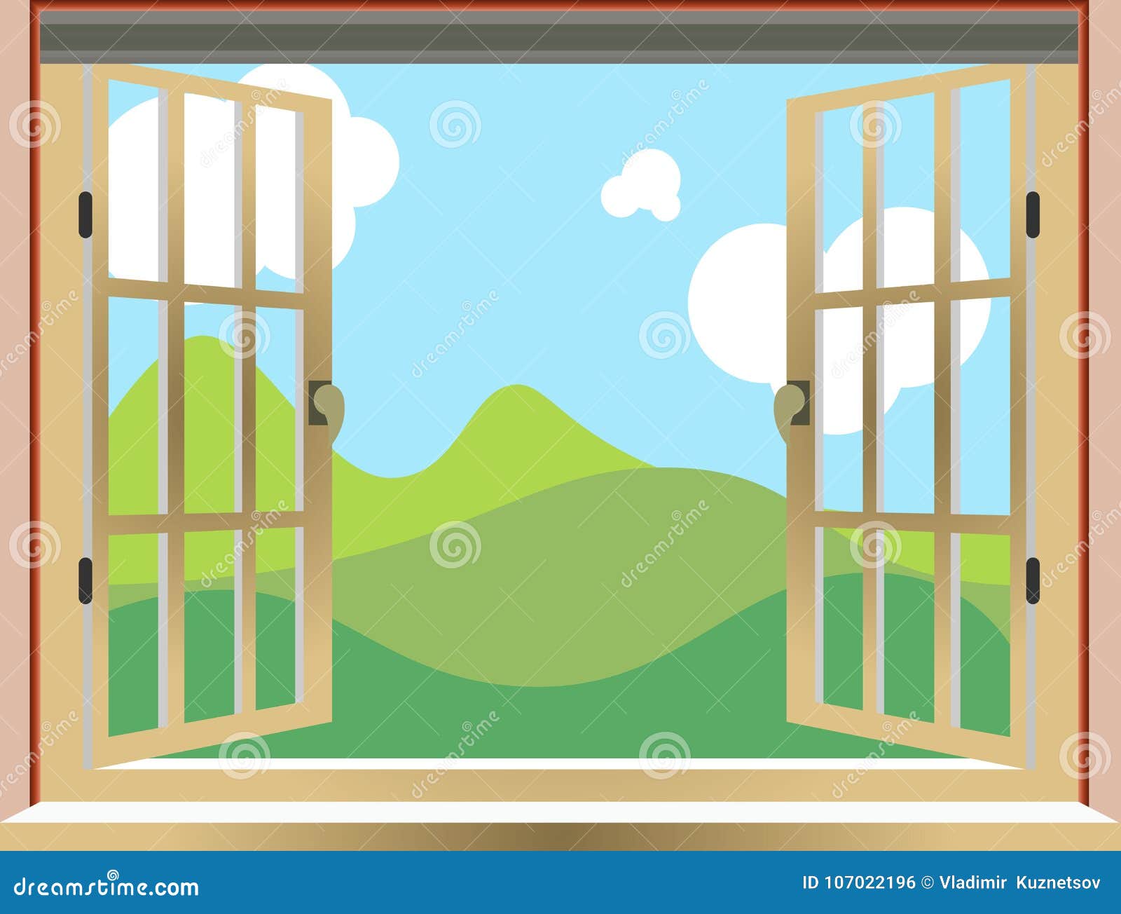 Illustration of an Open Window, Nature View, Cartoon, Stock Vector - Illustration of house, greeting: 107022196 Illustration of an Open Window, Nature View, Cartoon, Stock Vector - Illustration of house, greeting: 107022196
