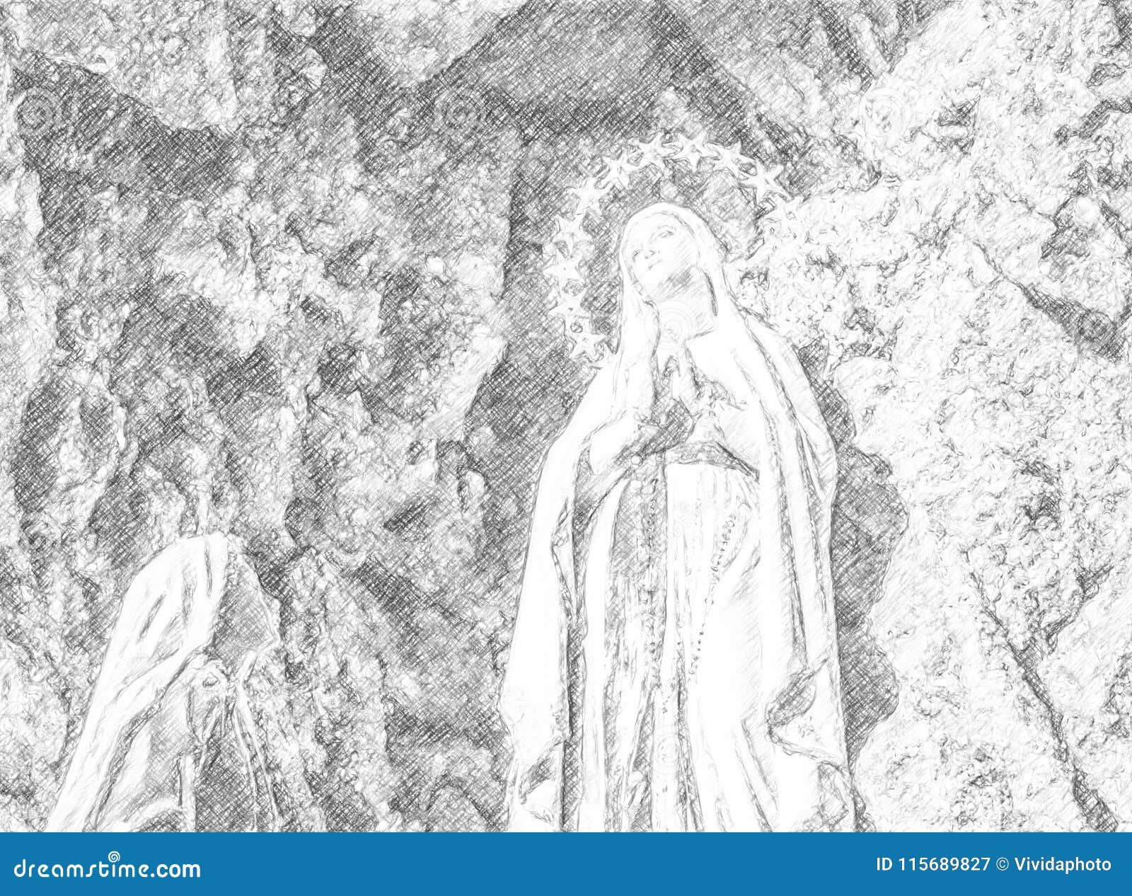 Apparition Of The Blessed Virgin Mary In The Grotto Of Lourdes Royalty ...