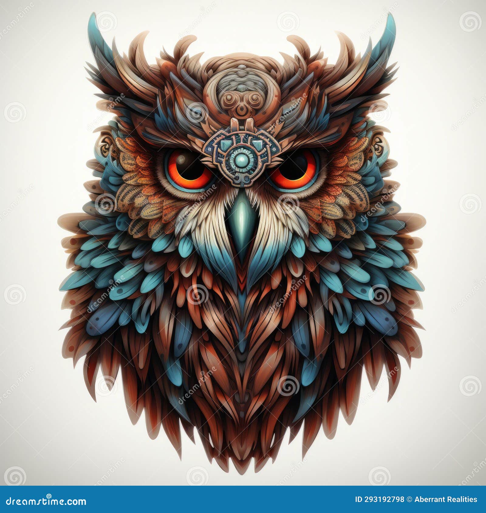 An Illustration of an Owls Head Stock Illustration - Illustration of
