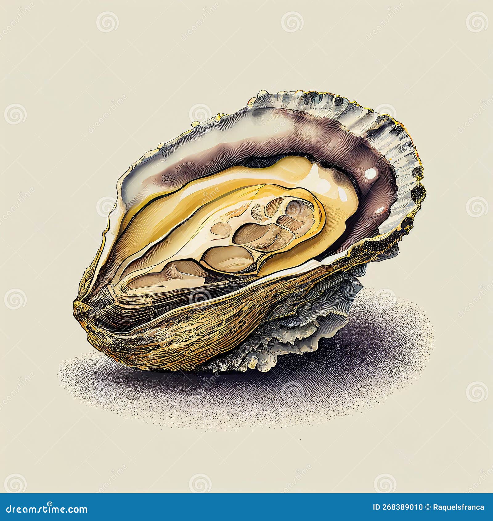 Illustration of an oyster stock illustration. Illustration of ocean