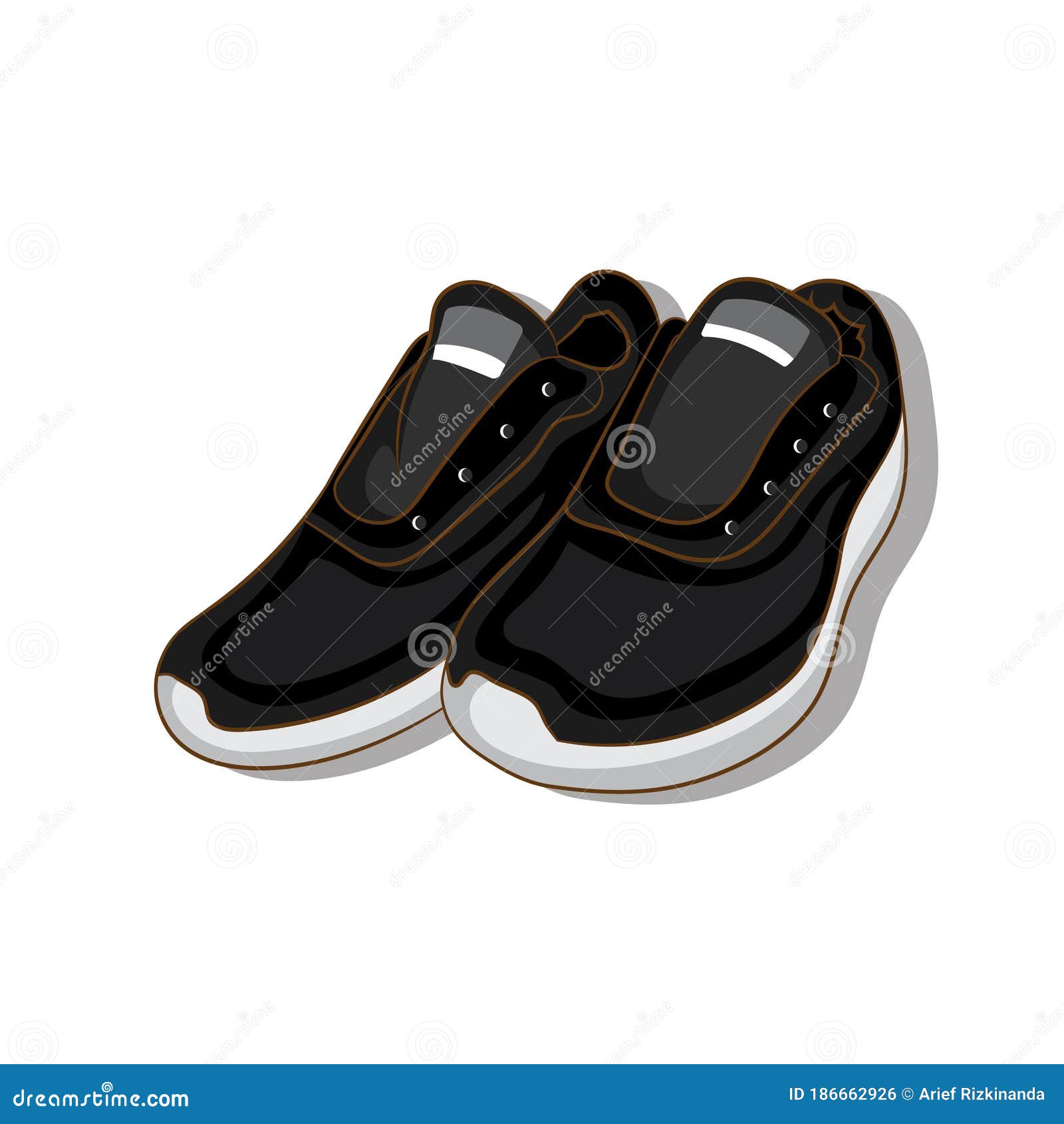 Illustration Pair of Black Shoes Stock Vector - Illustration of design ...