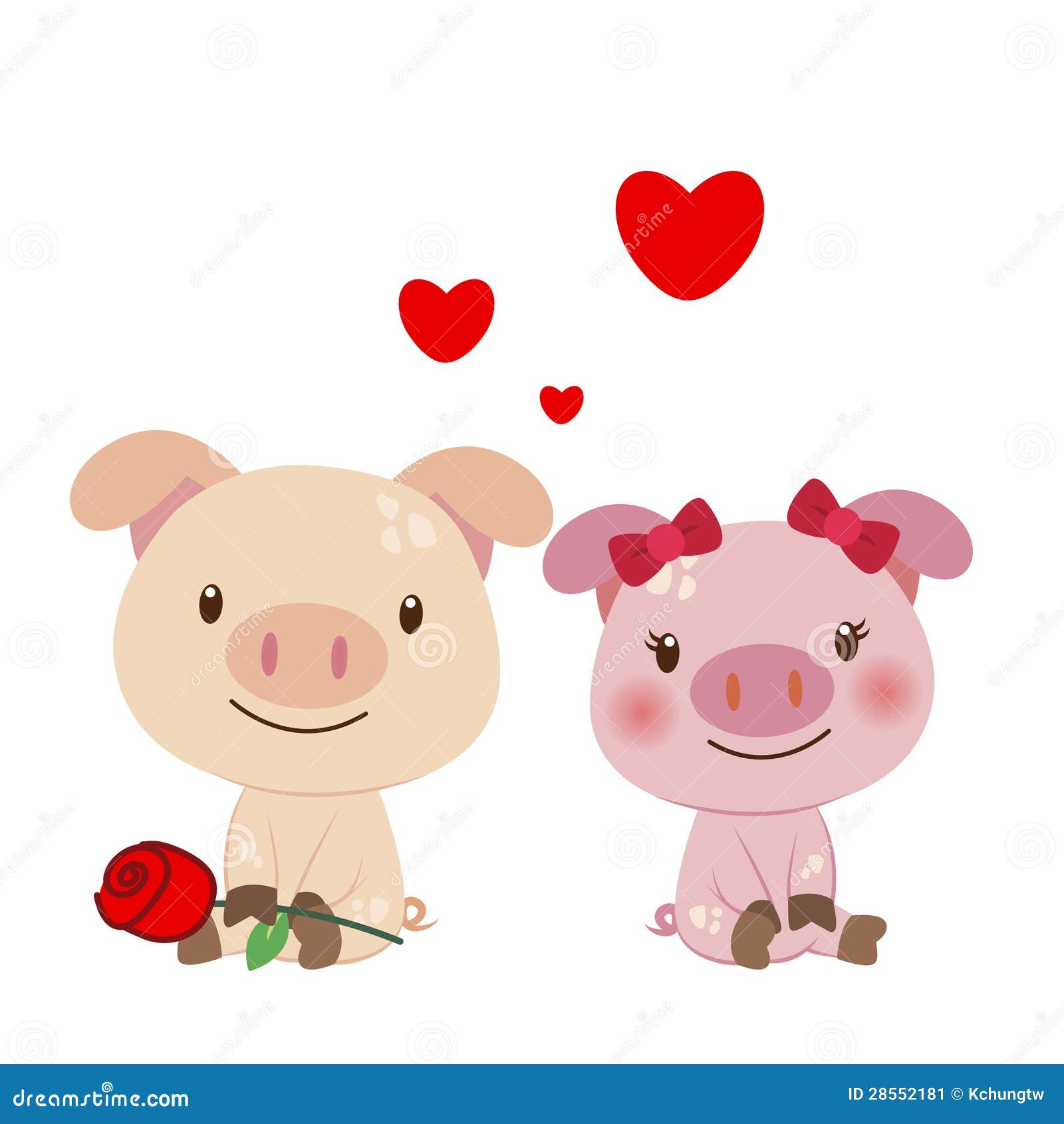 Illustration Of A Pair Of Pig  Stock Vector Illustration 