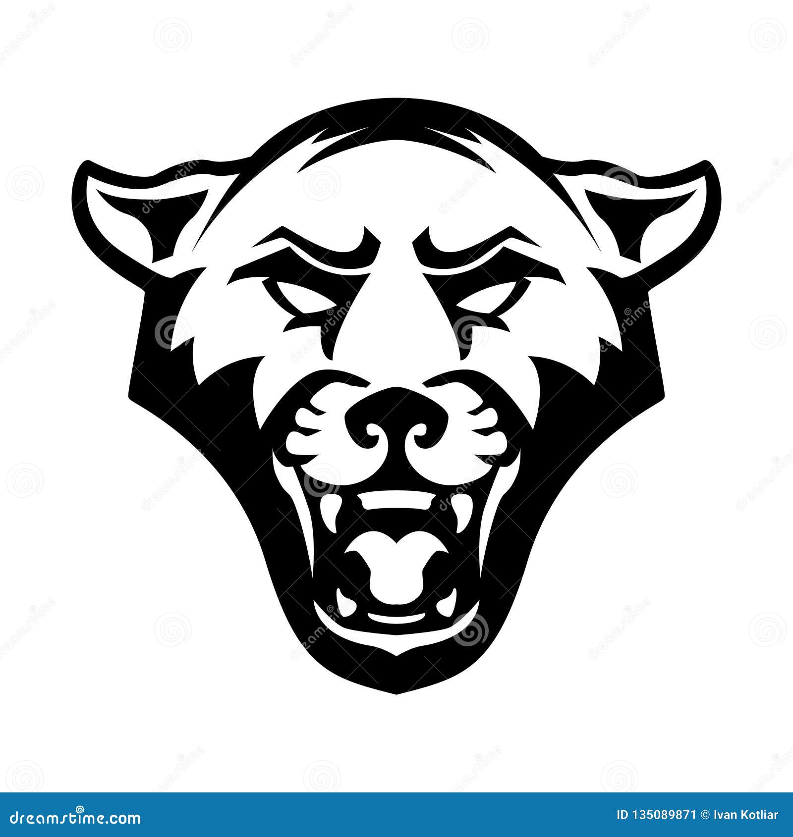 Illustration Of Pantera Head On White Background Design Element For