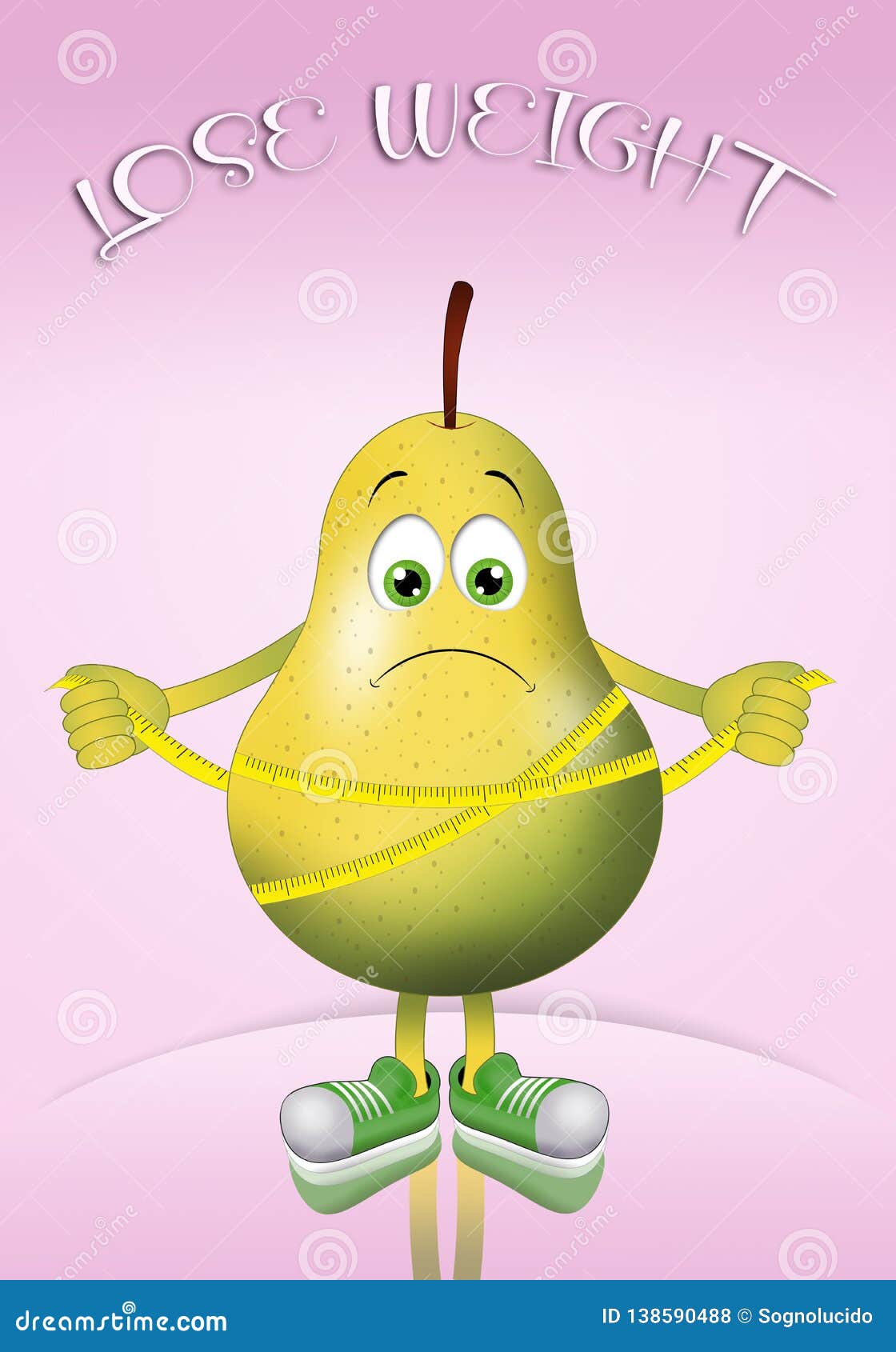 Illustration of a Pear on a Diet Stock Illustration Illustration of eating, healthy 138590488
