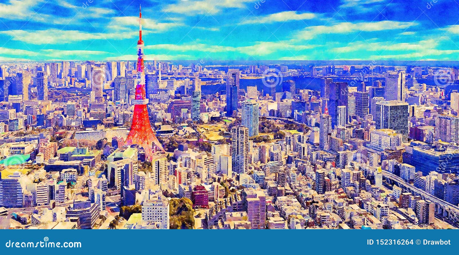 Illustration Peinte A La Main D Art D Aquarelle Coloree Paysage Urbain Panoramique De Ville De Tokyo Japon Illustration Stock Illustration Du Acrylique Beau Illustration Peinte A La Main D Art D Aquarelle Coloree Paysage Urbain Panoramique De Ville De Tokyo Japon Illustration Stock Illustration Du Acrylique Beau