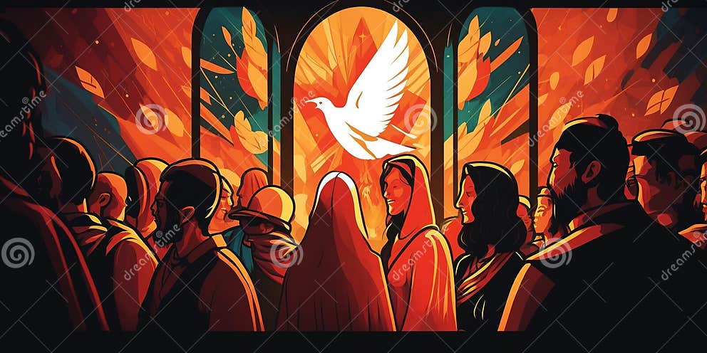 Illustration Of Pentecost Sunday Holy Spirit Dove Holy Spirit And Illustration Of Pentecost Sunday Holy Spirit Dove Holy Spirit And
