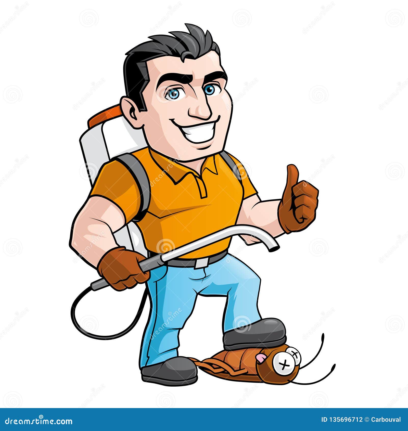 Animated Exterminator Character Sprites Stock Vector