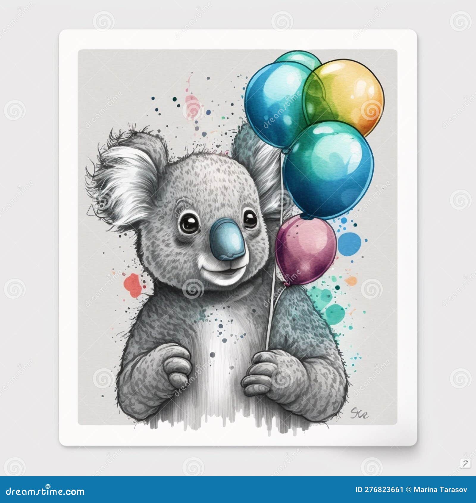 The Colorful Art of Koala Bear Stock Illustration - Illustration