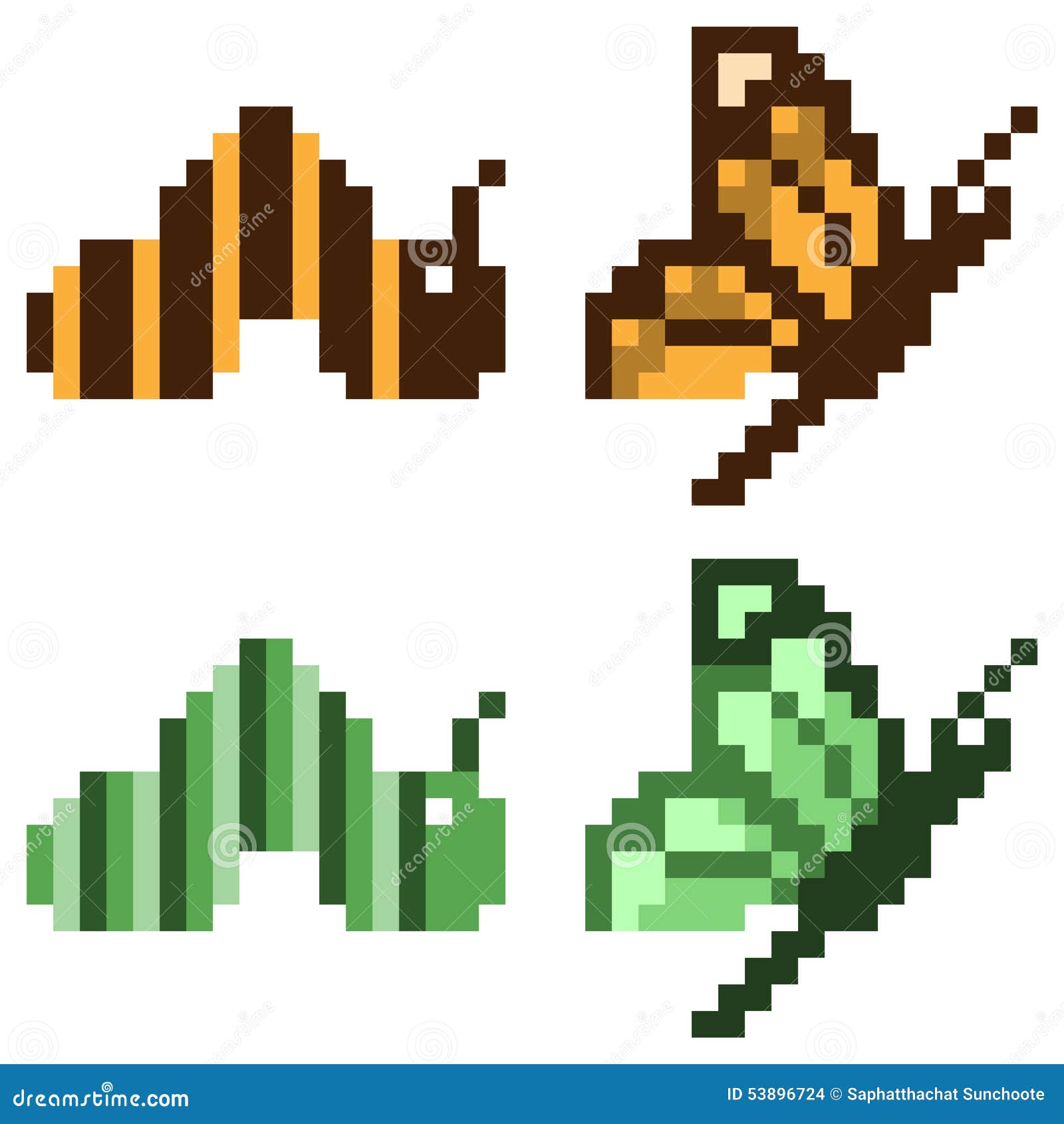 Illustration Pixel Art Icon Butterfly Stock Vector Illustration of