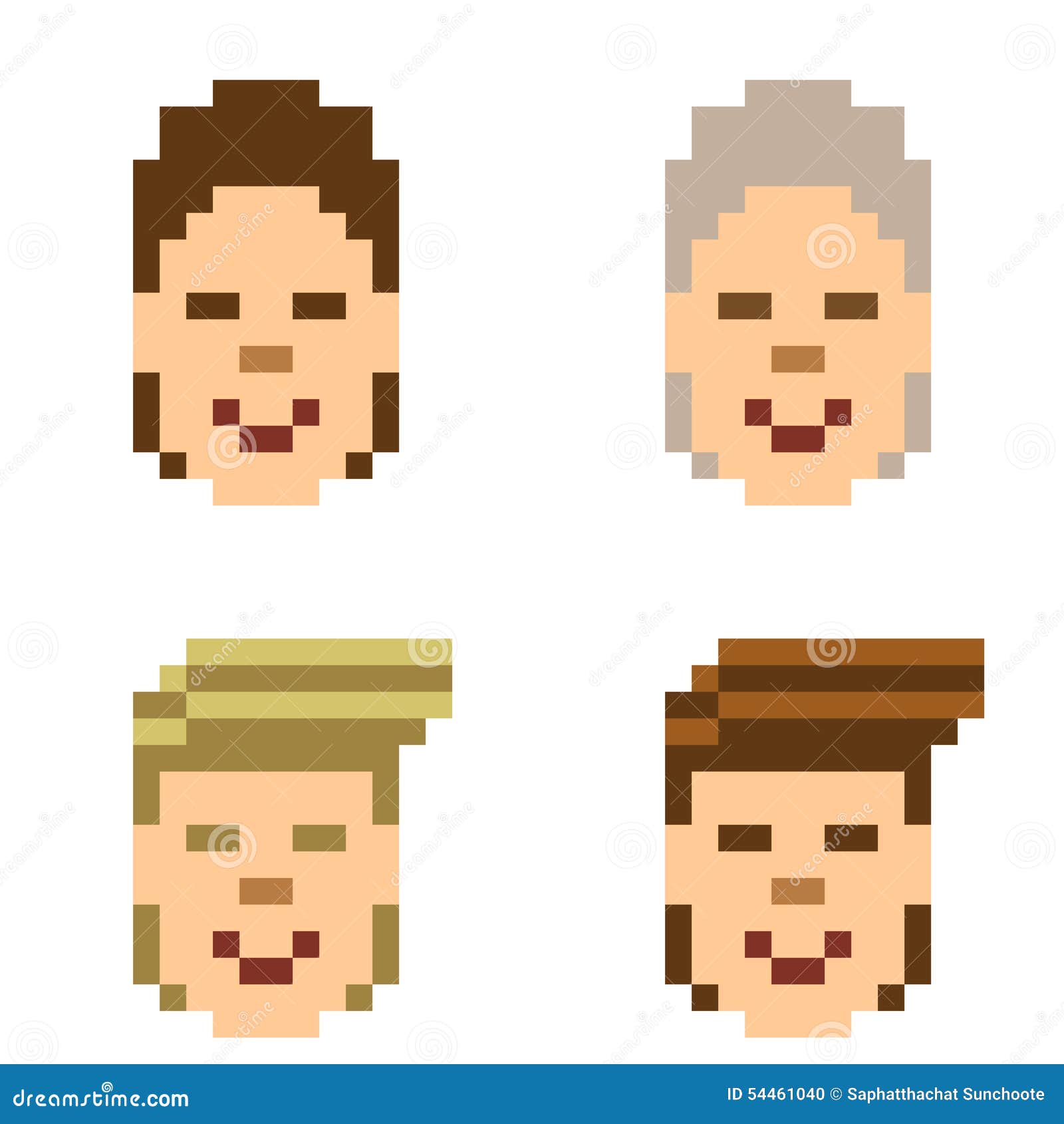 Illustration Pixel Art Icon Hairstyle Man Stock Vector Illustration