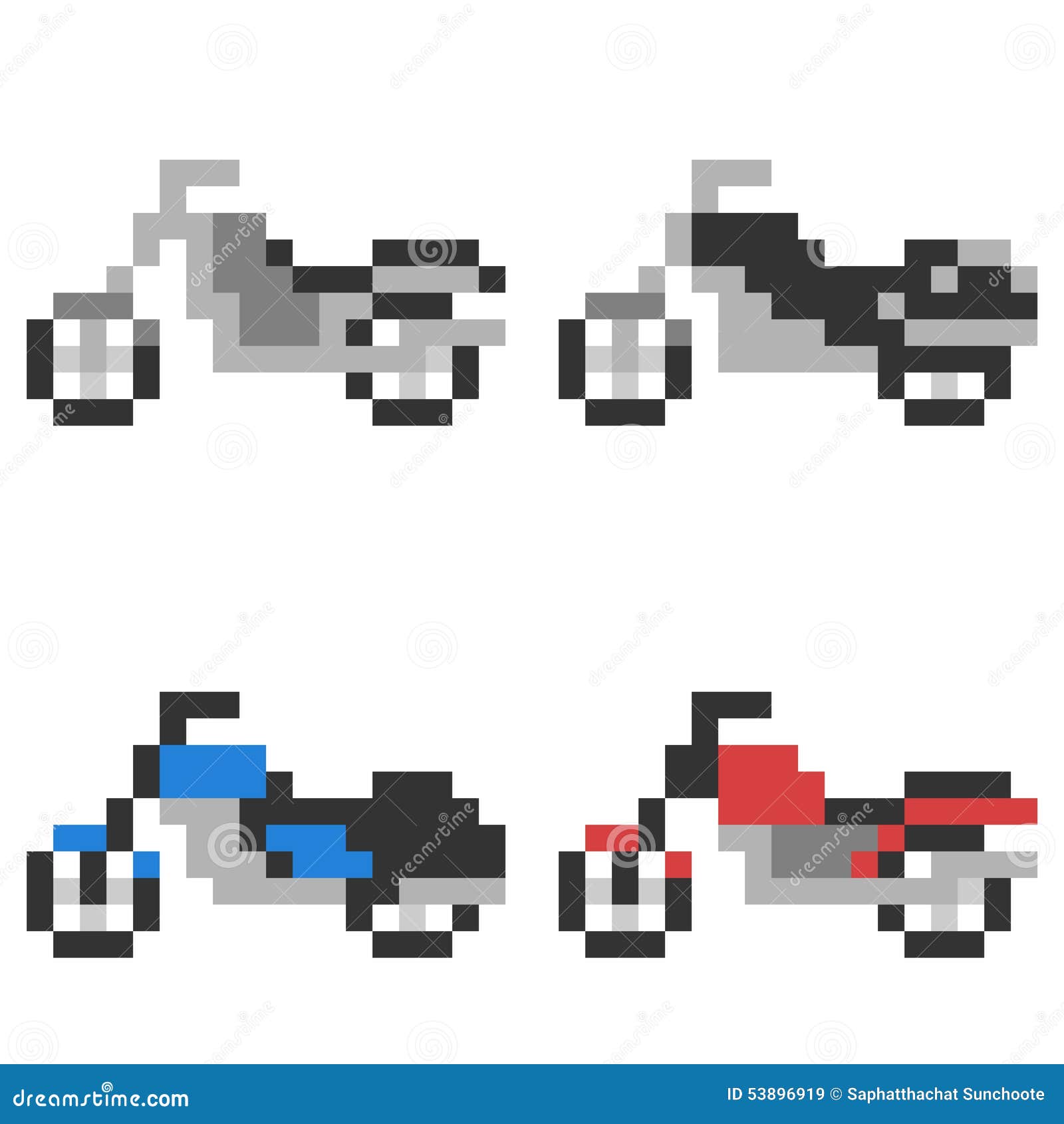 Illustration Pixel Art Icon Motorcycle Stock Vector Illustration Of Motorcycle Pixel 53896919