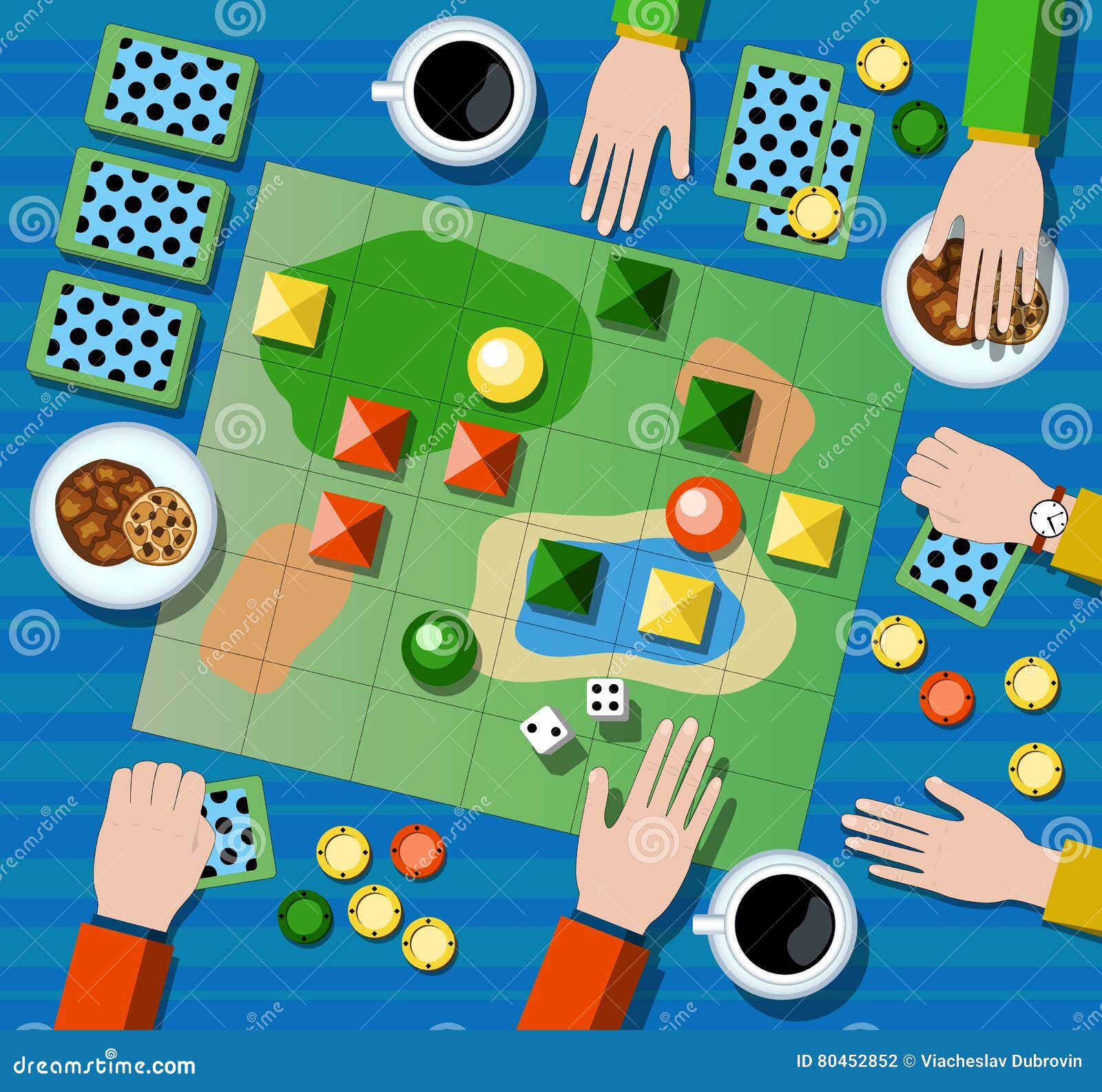 Illustration Plate De Jeu De Tableau Jeu De Société De Famille Avec Des