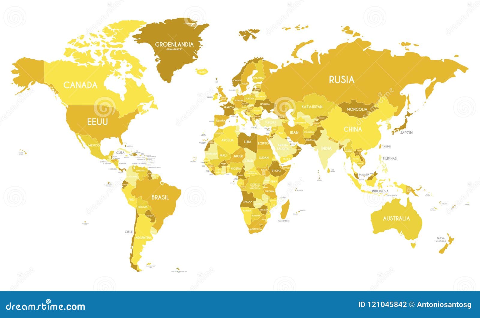 Illustration Politique De Vecteur De Carte Du Monde D