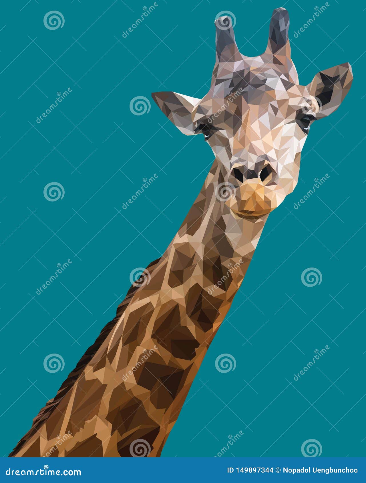 Download Illustration Polygonal Vector 3d Art Of Giraffe Stock ...
