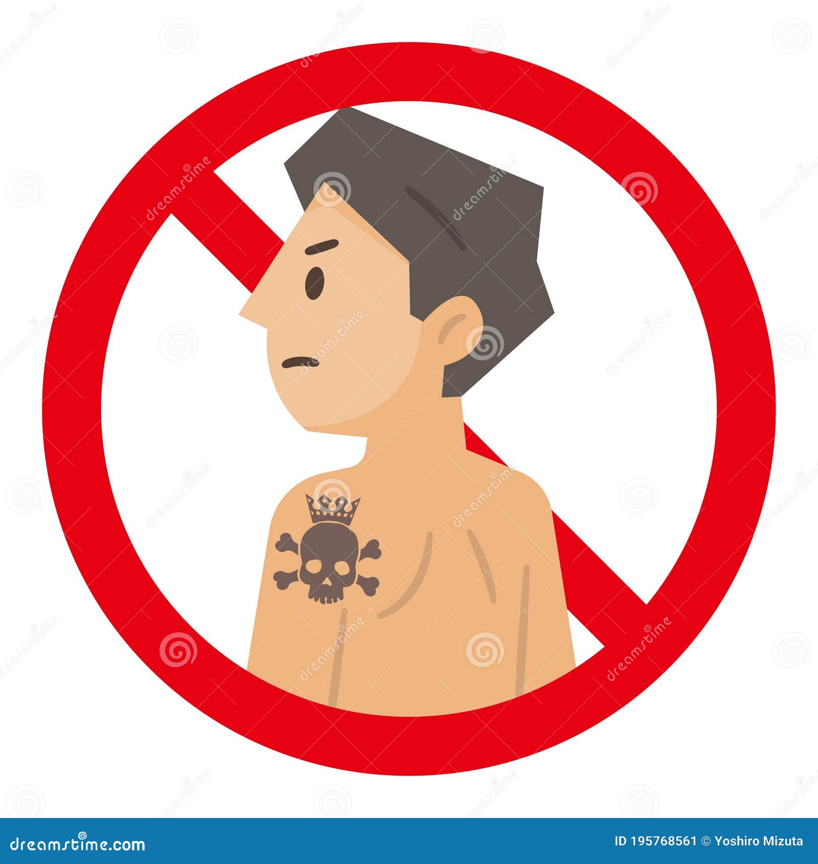 Illustration of Prohibited Tattoo Mark Stock Vector Illustration of