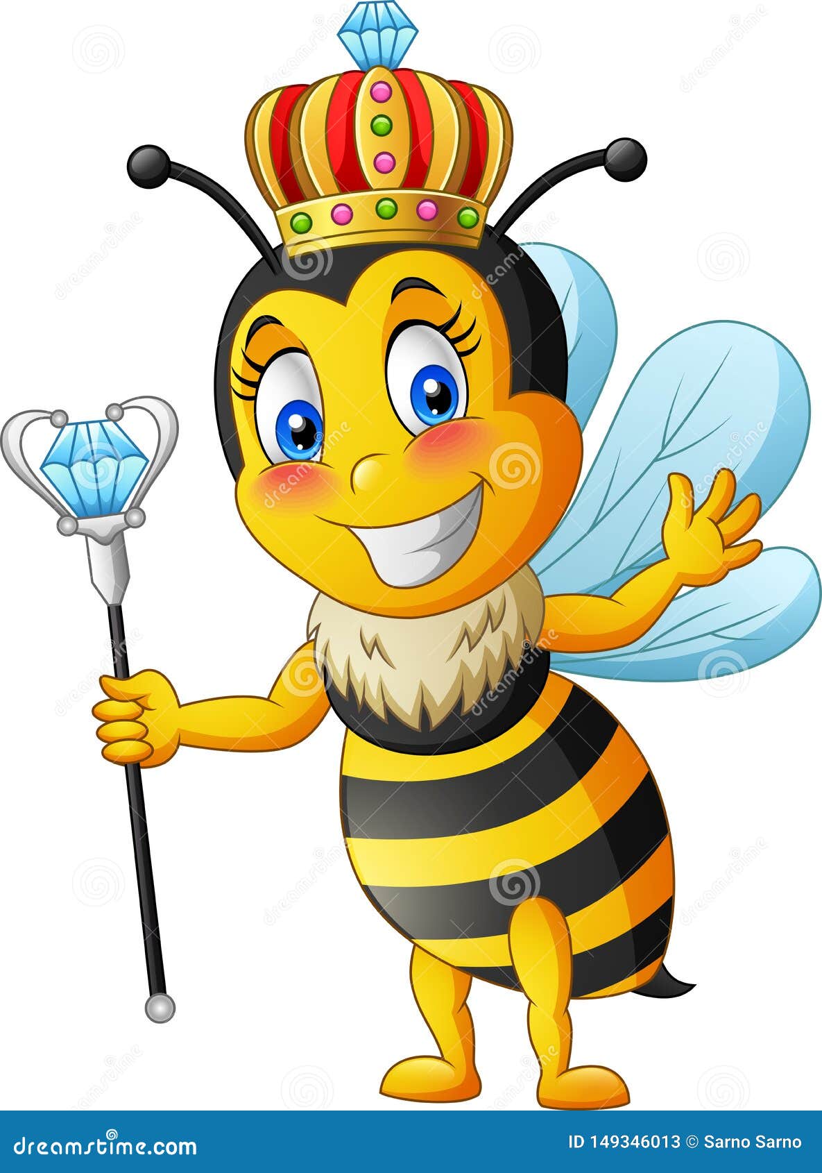 Queen bee cartoon stock vector. Illustration of bees - 149346013