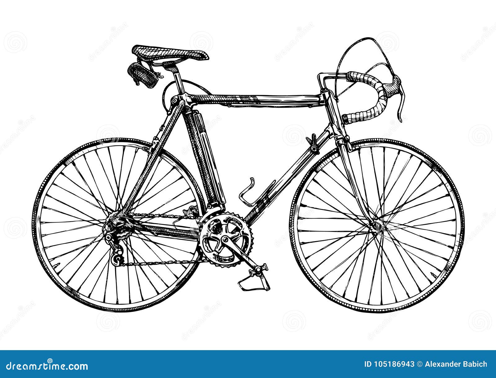Illustration of Racing Bicycle Stock Vector Illustration of drawn