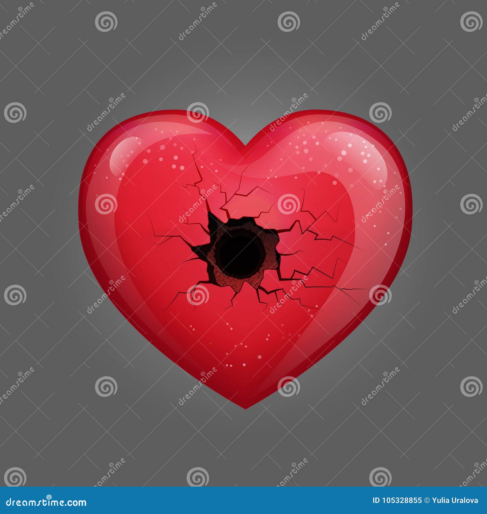 Beautiful red glossy heart shape Royalty Free Vector Image